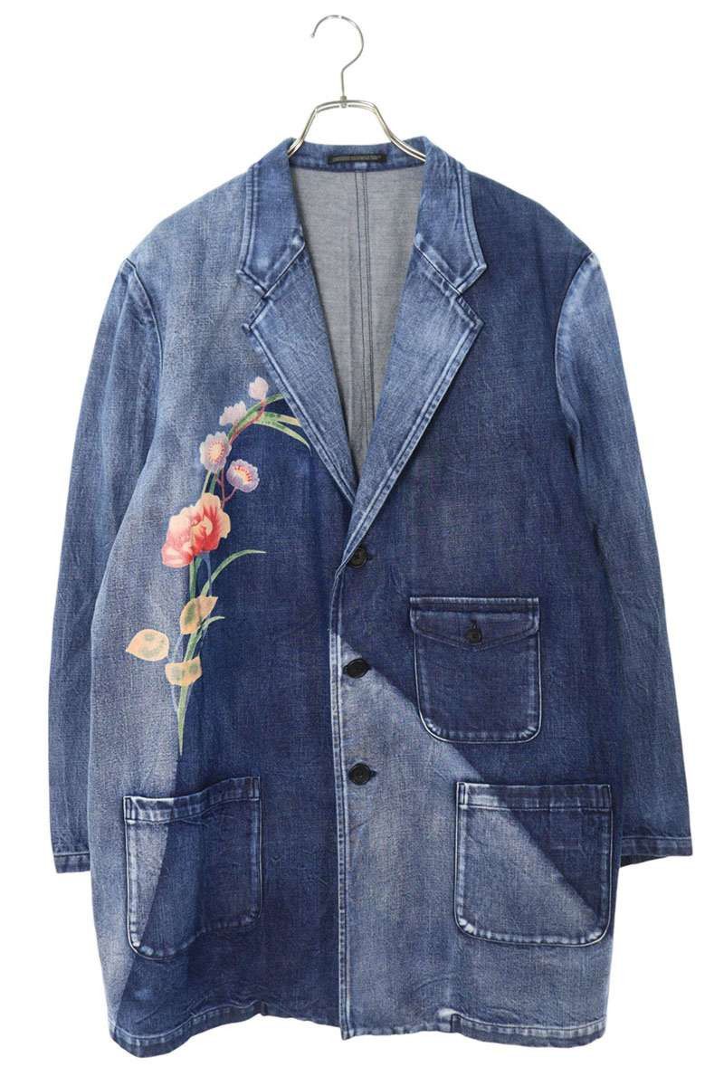 Yohji Yamamoto YOHJI YAMAMOTO POUR HOMME Yuzen Denim JKT Size US XL / EU 56 / 4 - 1 Thumbnail