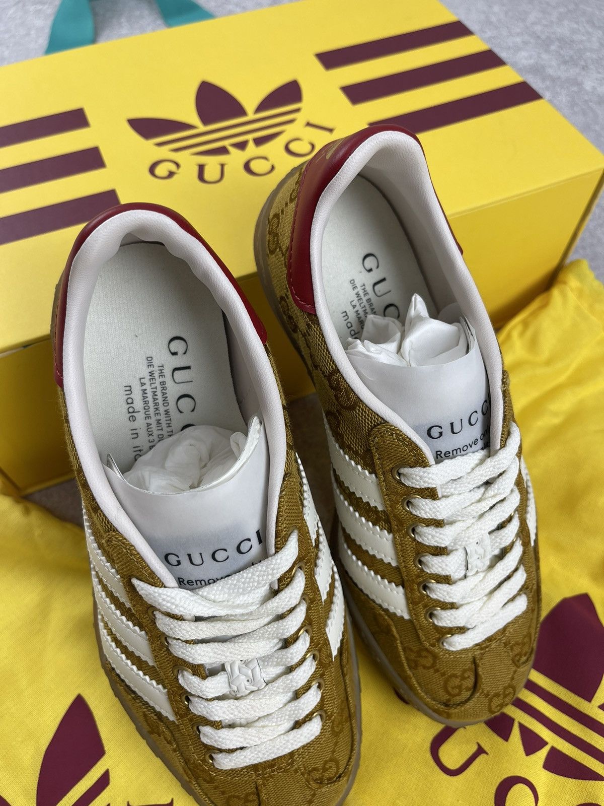 Gucci Adidas × Gucci Gazelle GG Monogram Sneakers Size 34 2/3 Size US 4 / IT 34 - 4 Thumbnail