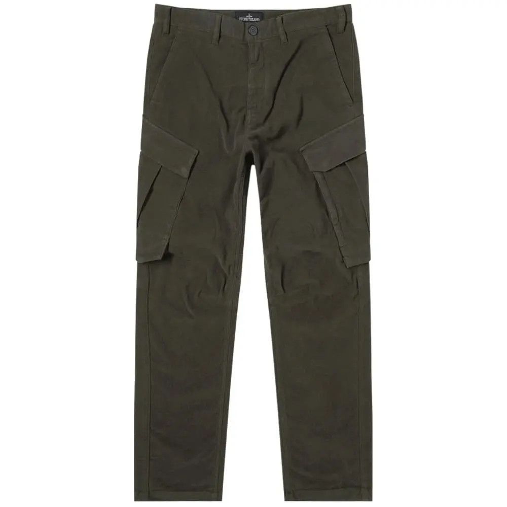 Pre-owned Stone Island Shadow Project 10th Anniversary Moleskin Cargos In Green