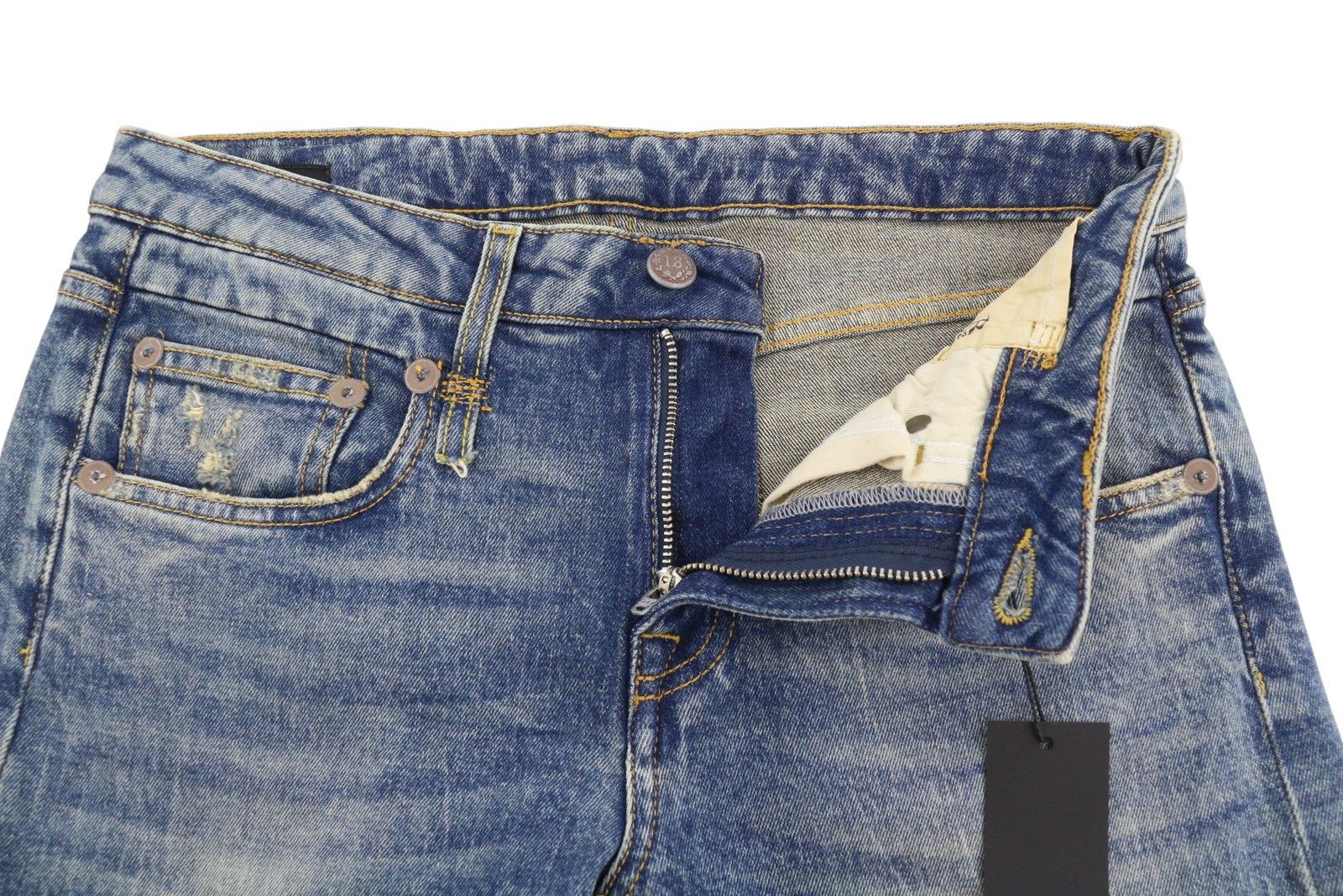 R13 BOY STRAIGHT 27 Kelly Stretch Blue Denim 87186 Size 27" / US 4 / IT 40 - 5 Thumbnail