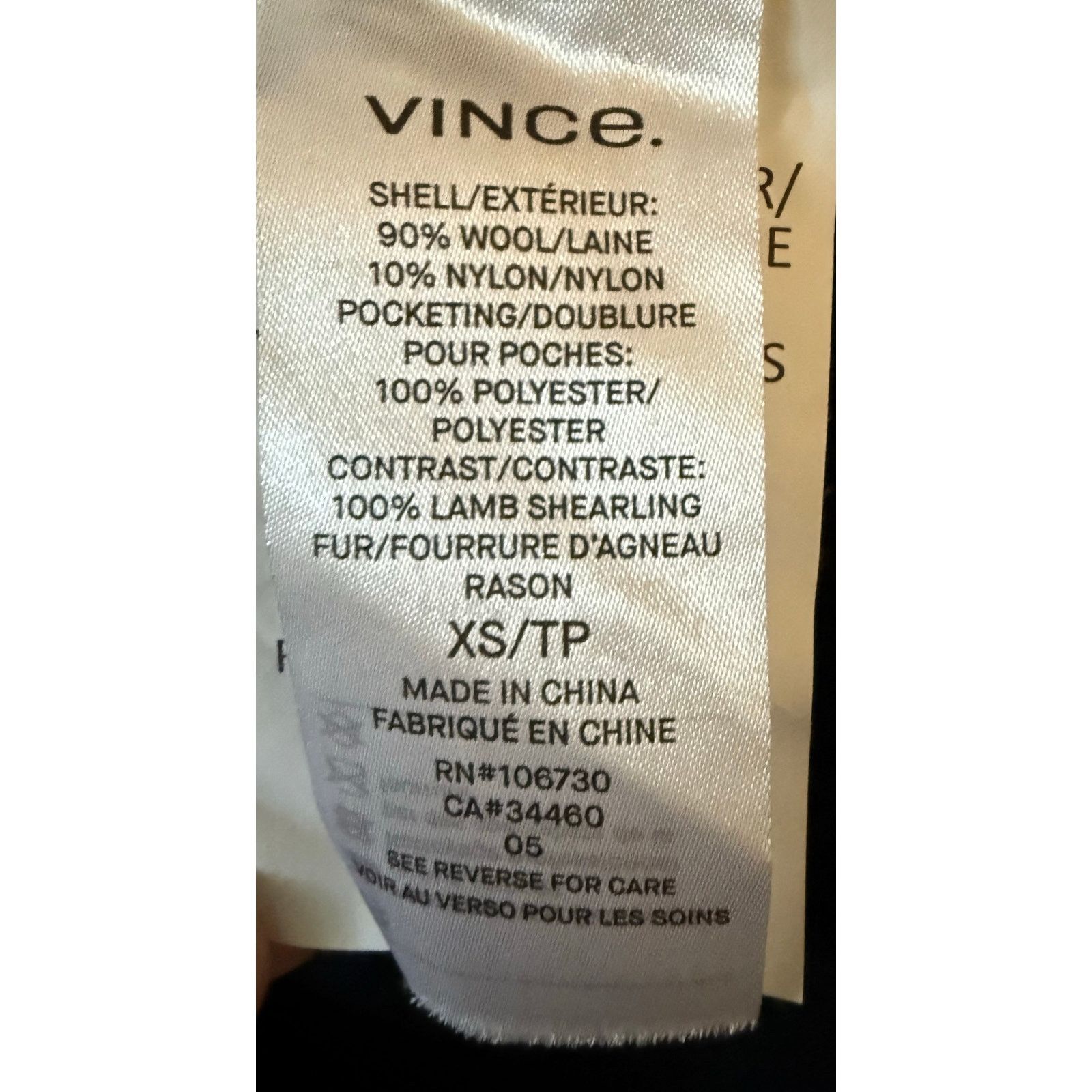 Vince NWOT Vince Shearling Collar Double-faced Jacket XS $750 Size XS / US 0-2 / IT 36-38 - 9 Thumbnail