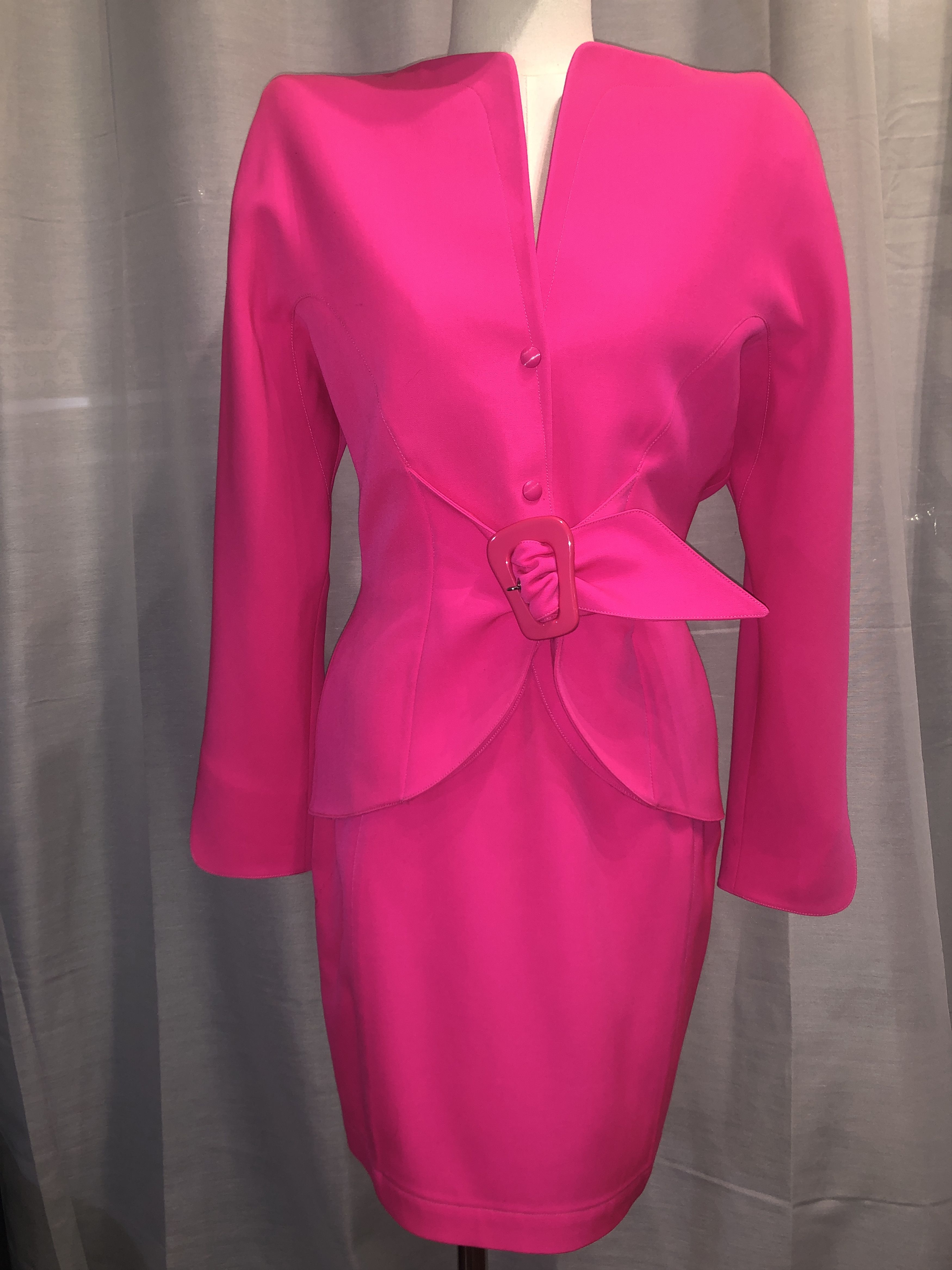 Thierry Mugler Fluo Pink Skirt Suit Size M / US 6-8 / IT 42-44 - 19 Thumbnail