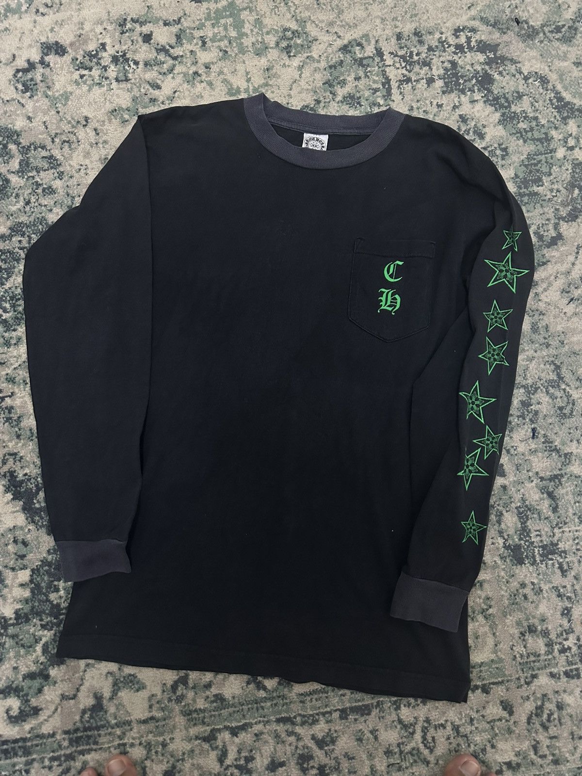 Chrome Hearts Vintage Chrome Hearts Black Green L/S Tee ✅✅ Size US M / EU 48-50 / 2 - 8 Thumbnail