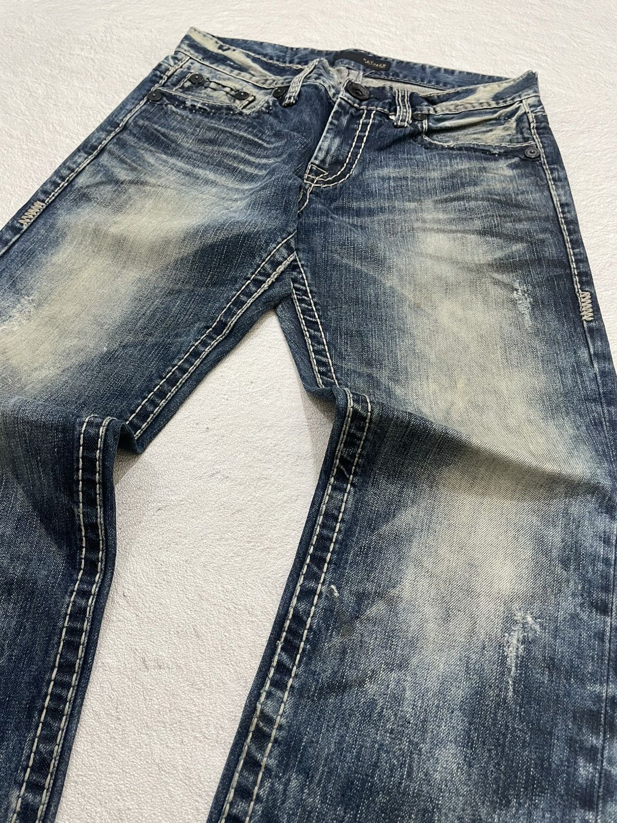 Hysteric Glamour 2000s Acid Washed Distressed Denim Vintage Y2K Size US 31 - 2 Thumbnail