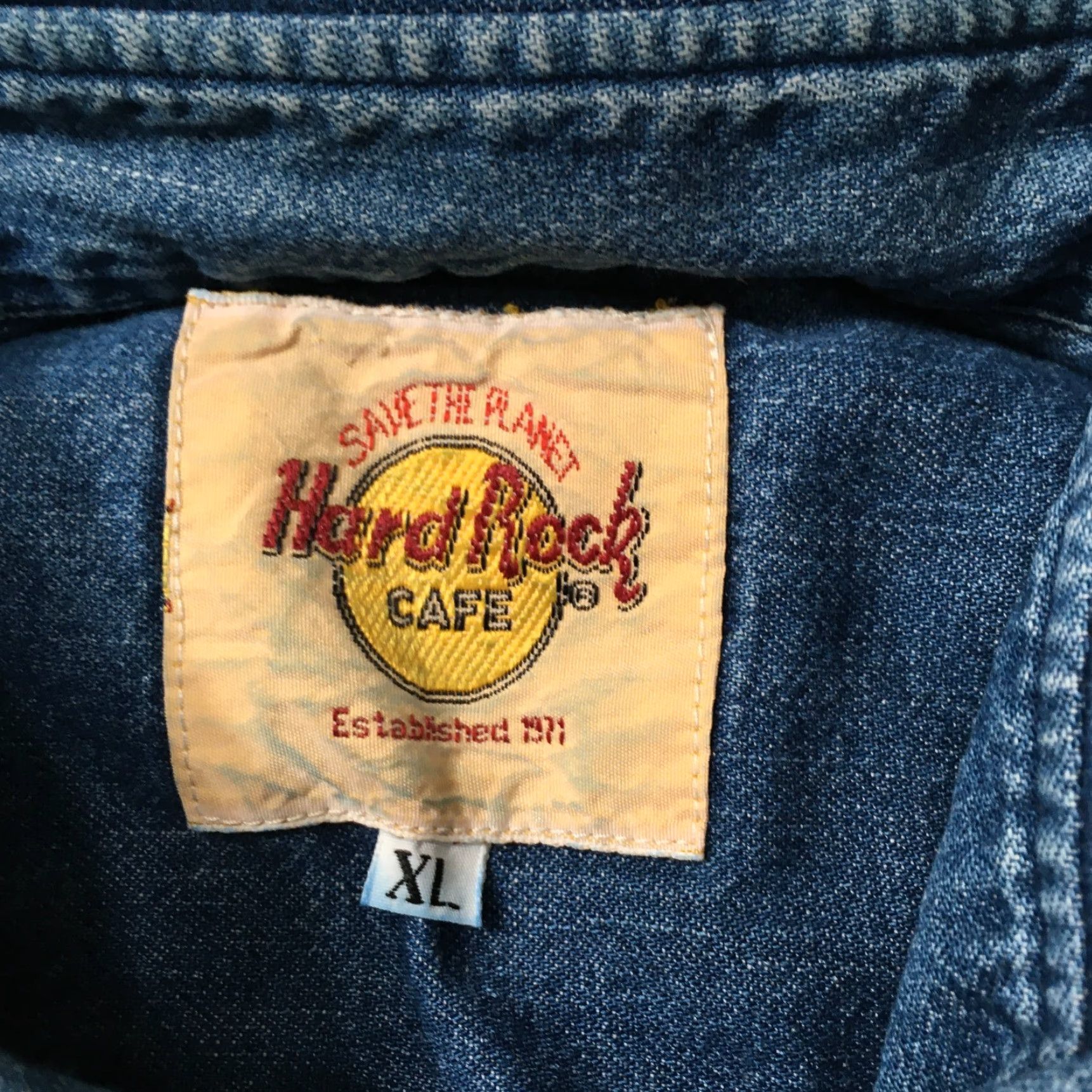 Hard Rock Cafe VINTAGE Hard Rock Cafe Shirt Denim Blue XL Mens Button-Up Size US XL / EU 56 / 4 - 2 Thumbnail