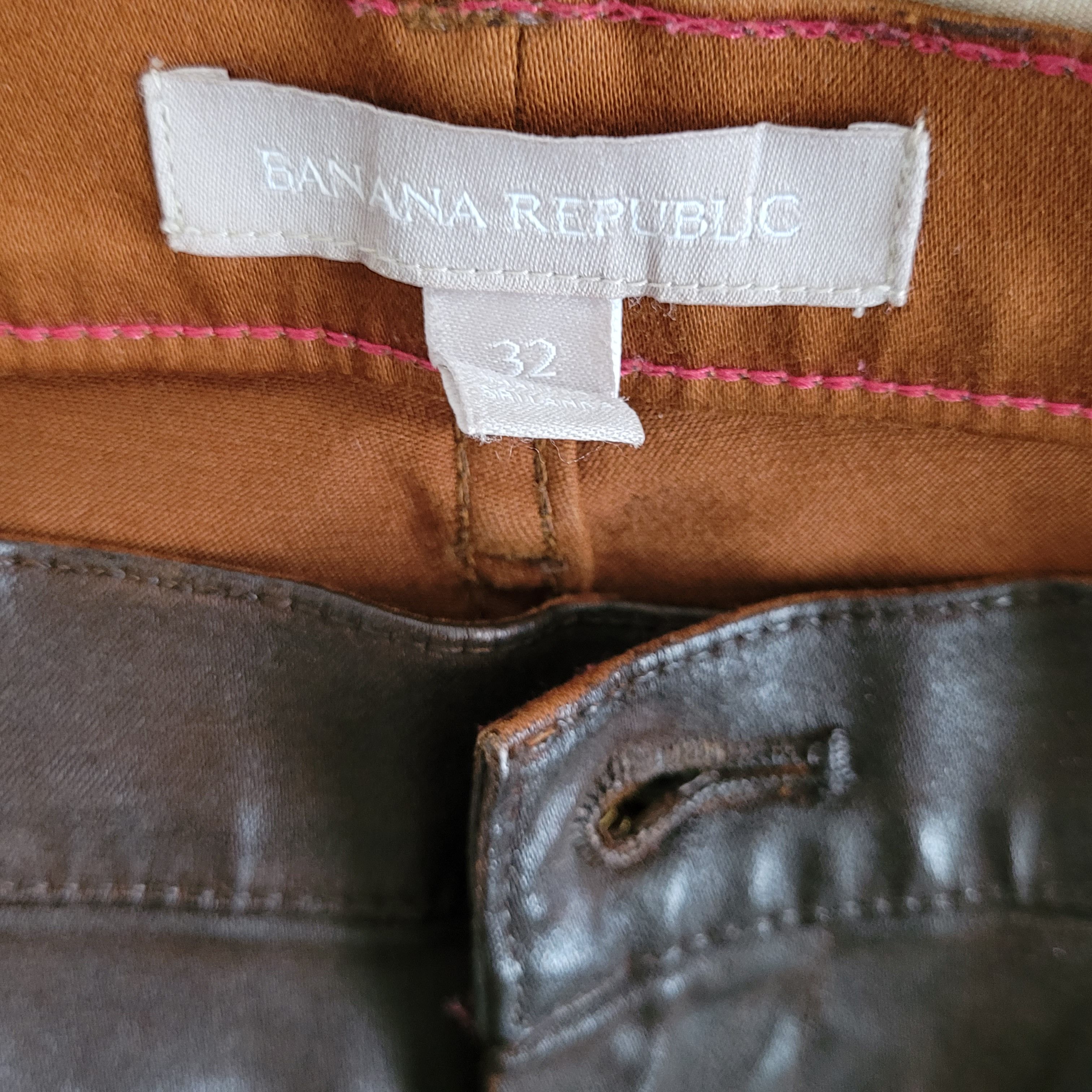 Banana Republic Leather Look Chino Pants w/ Stretch Size US 36 / EU 52 - 4 Thumbnail