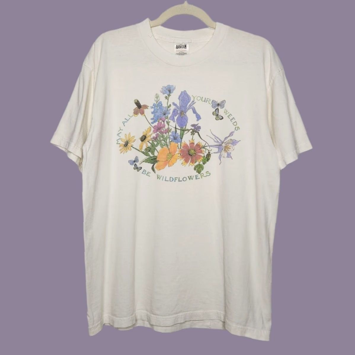 Gustin VINTAGE Weeds be Wildflowers Nature Art Flower Garden Shirt Large Mens White 90s Y2K Graphic Flower Garden Size US L / EU 52-54 / 3 - 2 Thumbnail