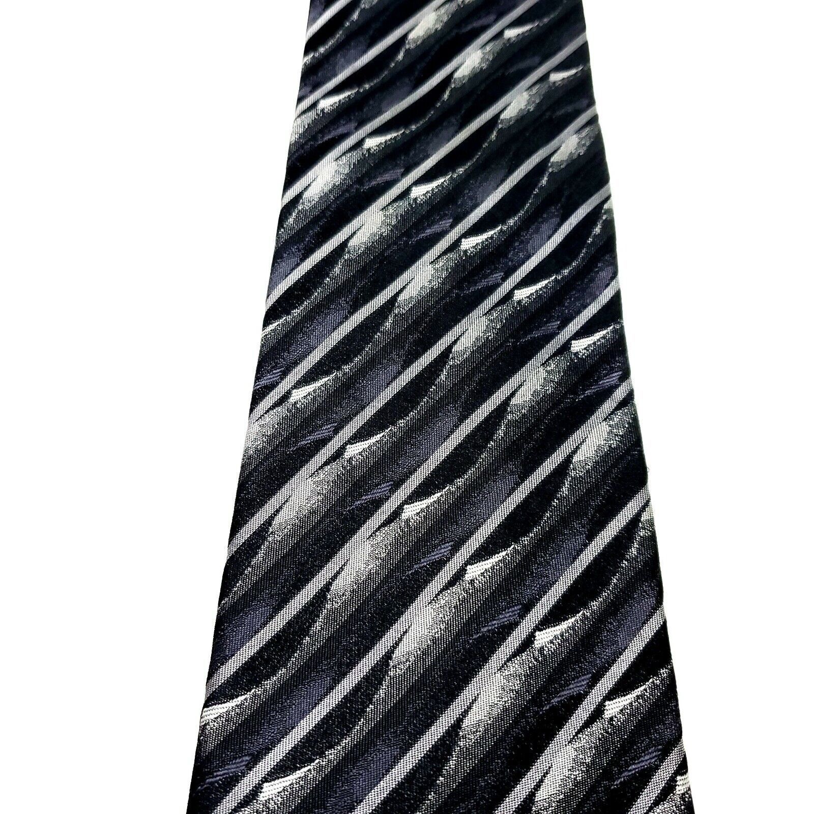 Pierre Cardin Pierre Cardin Silk Tie Woven Gray Black Abstract Long Size ONE SIZE - 2 Thumbnail