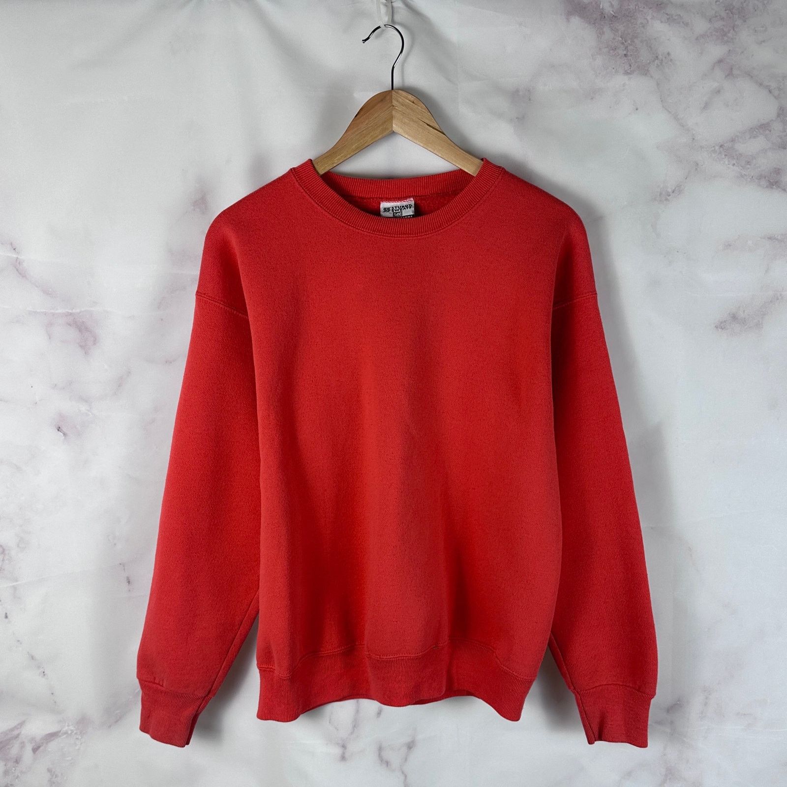 Lee Vintage 90s Heavyweight Orange Crewneck Sweatshirt Size US L / EU 52-54 / 3 - 1 Thumbnail