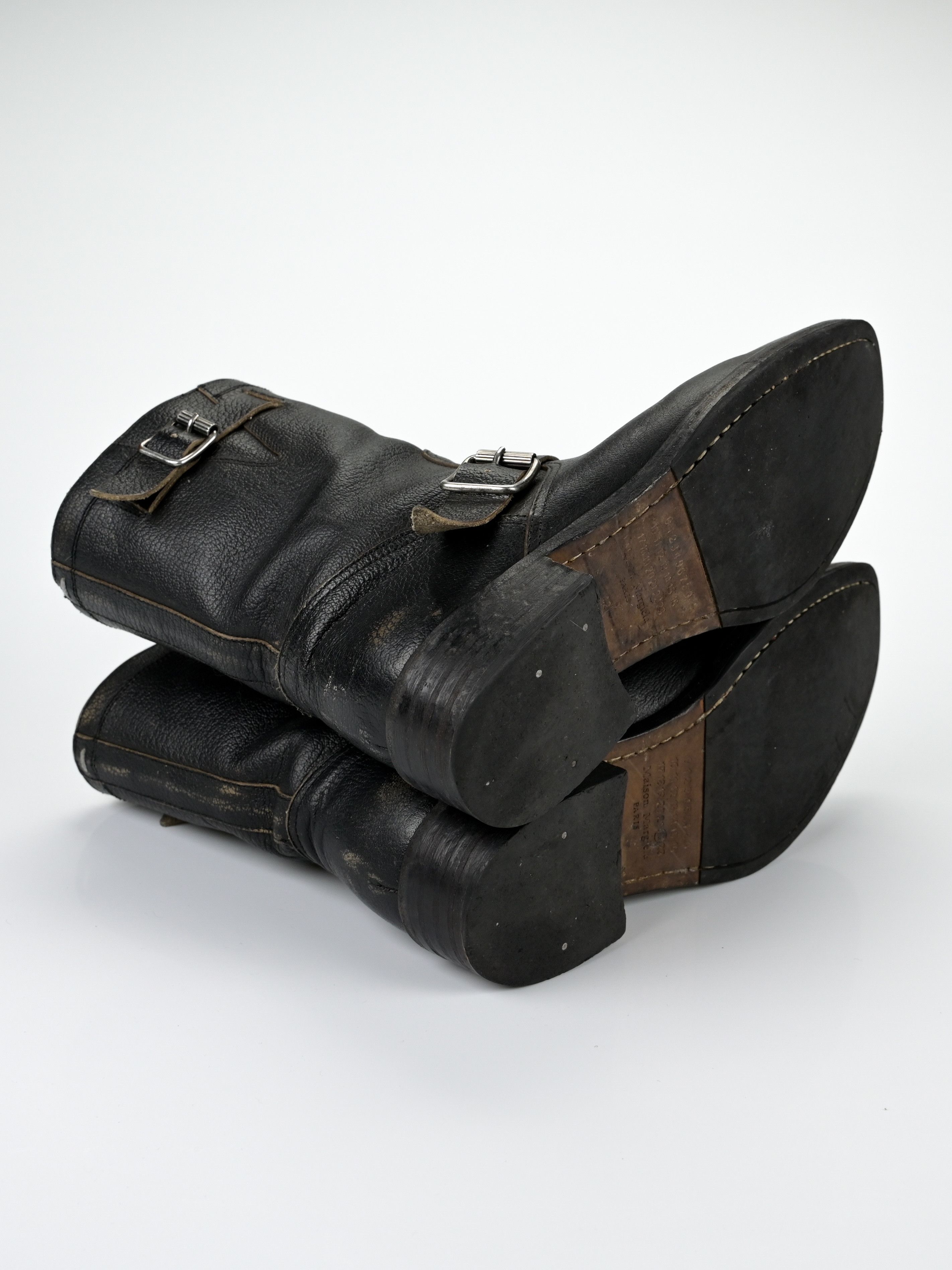 Maison Margiela Shearling-Lined Leather Biker Boots Size US 9 / EU 42 - 9 Thumbnail