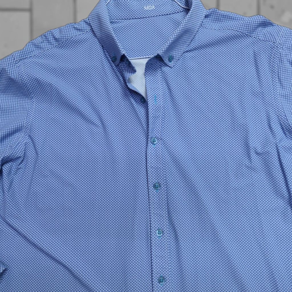Vintage J.Hilburn Shirt 2XL Blue Fishes All Over Print Performance Nylon Elastane Shirt Geometric Long Sleeve Button-Up Mens 2XL Blue Size US XXL / EU 58 / 5 - 1 Thumbnail