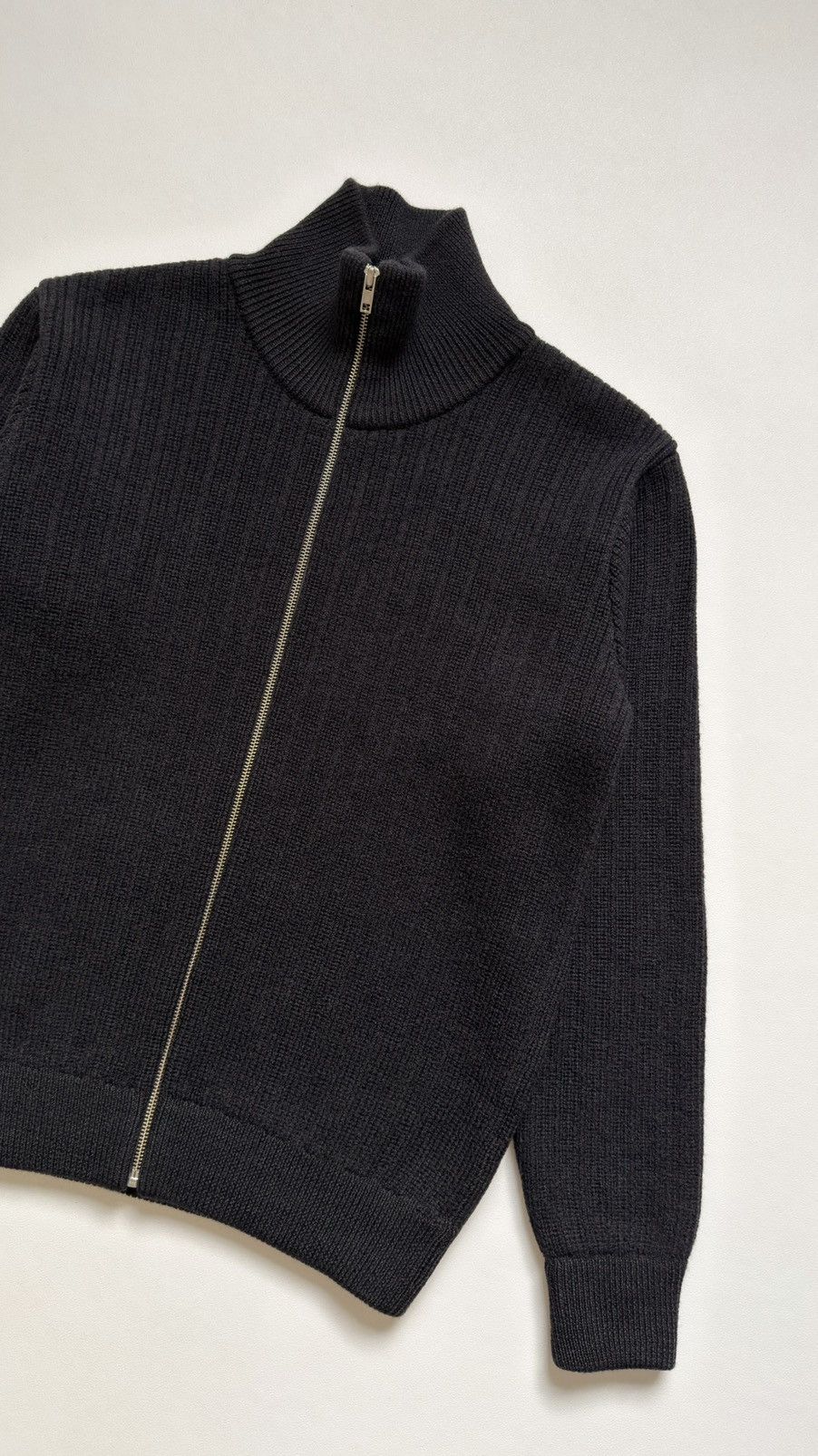 Our Legacy Brushed Ribbed Knit Wool Zip Drivers Sweater Size US M / EU 48-50 / 2 - 7 Thumbnail