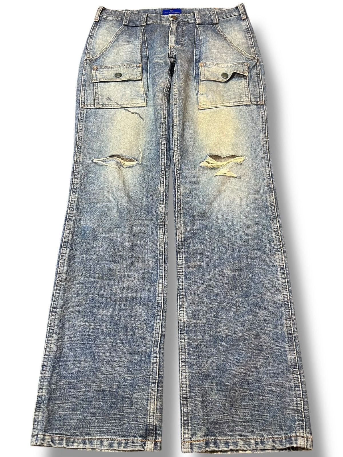 Vintage Walking Jumpers Multipockets Grunge Cargo Denim