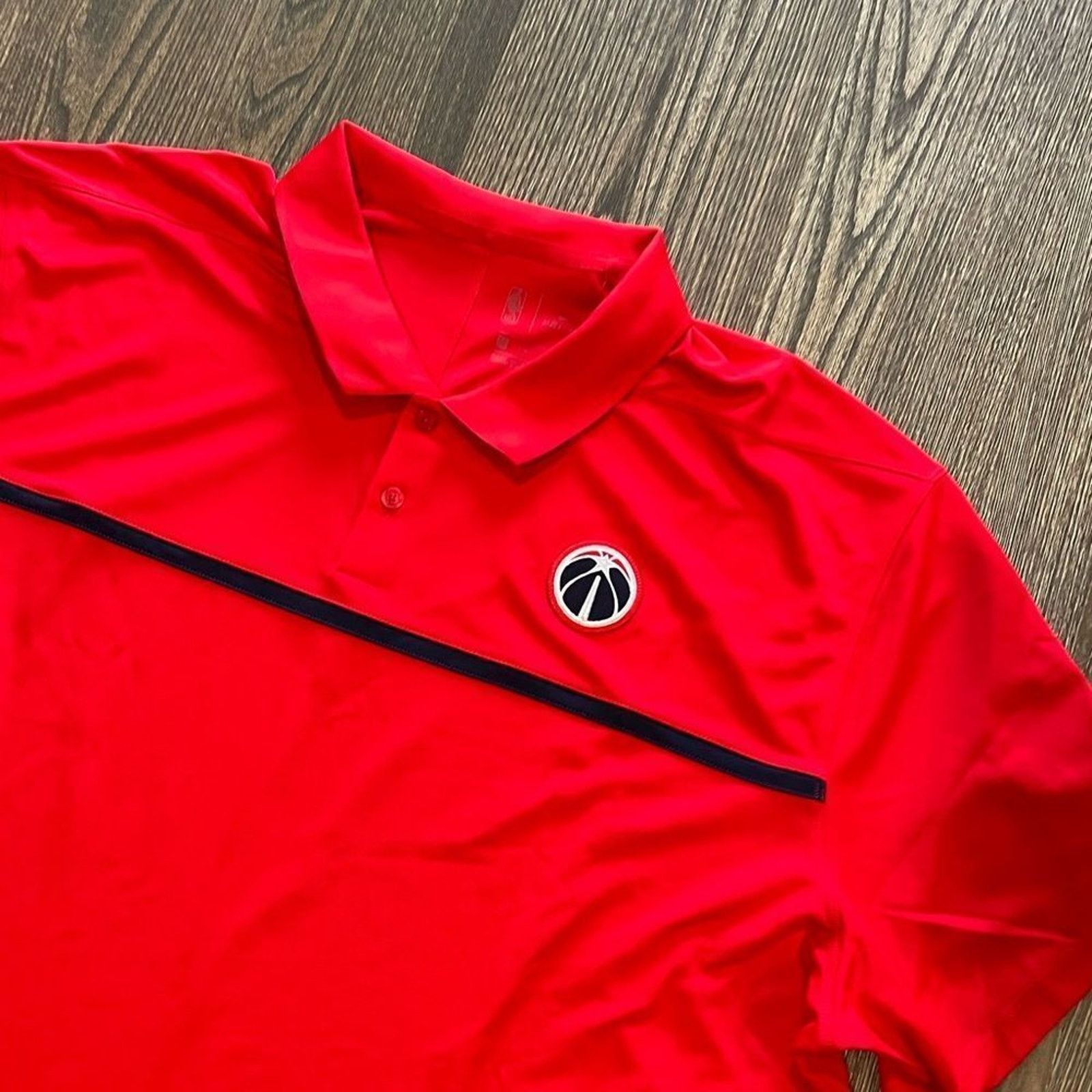 Nike NWT Nike Mens Dri-Fit NBA Washington Wizard Polo Shirt XXL Size US XXL / EU 58 / 5 - 2 Thumbnail