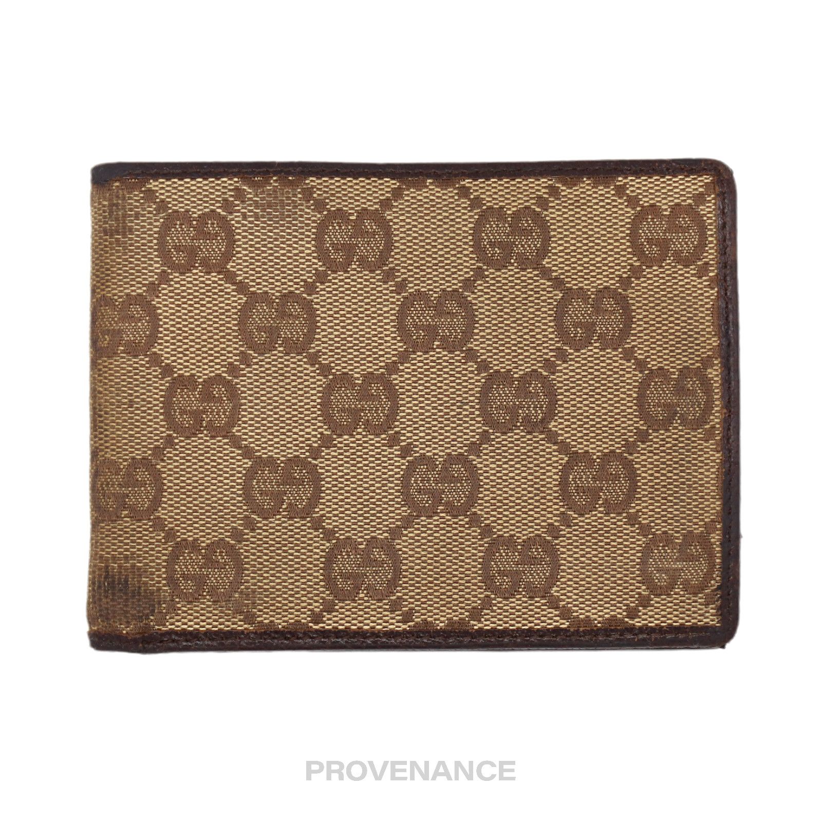 image of Gucci 6Cc Bifold Wallet - GG Canvas Brown, Men's