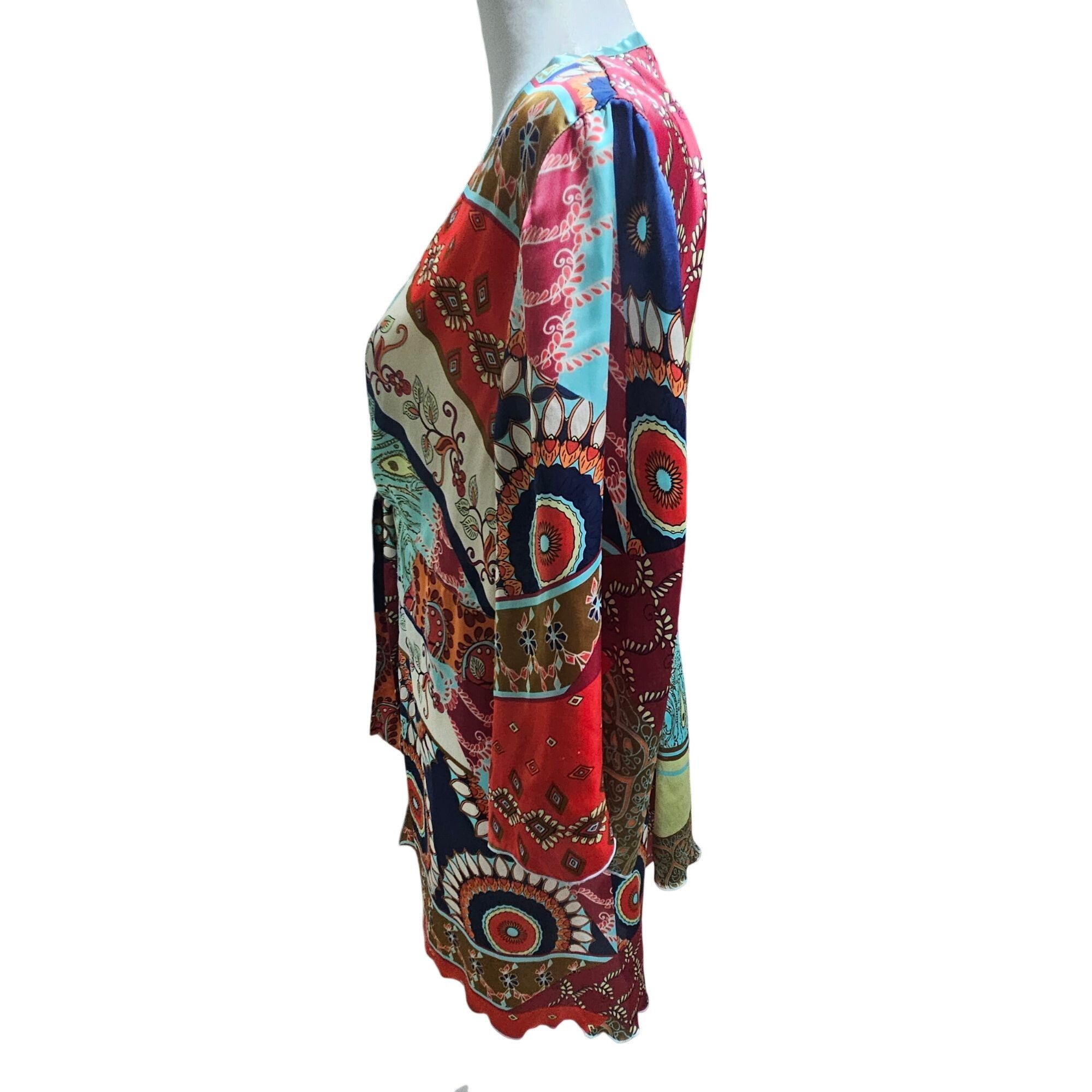 Other Cabi Women’s Kimono Jacket M Multicolor Patchwork Boho Chic Size ONE SIZE - 12 Thumbnail