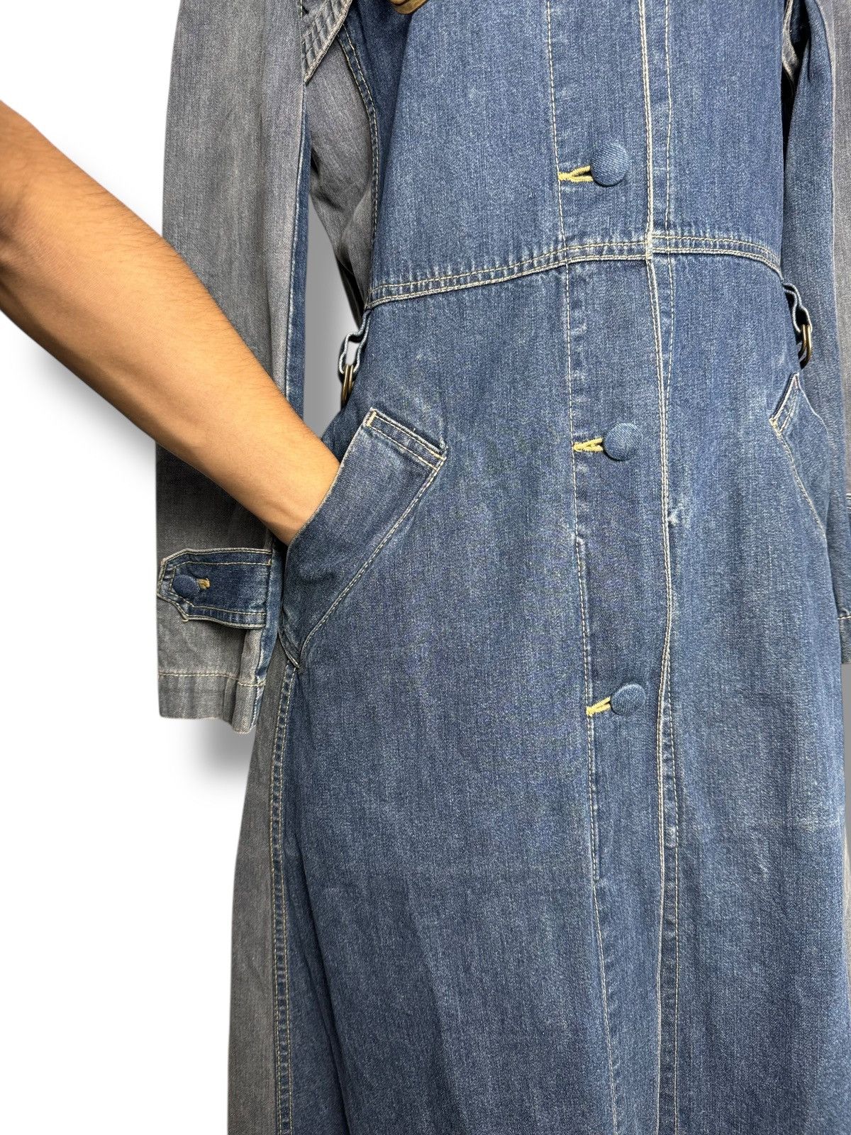 Hysteric Glamour Hysteric Glamour Denim Trench Coat Jumpsuit Size ONE SIZE - 15 Thumbnail