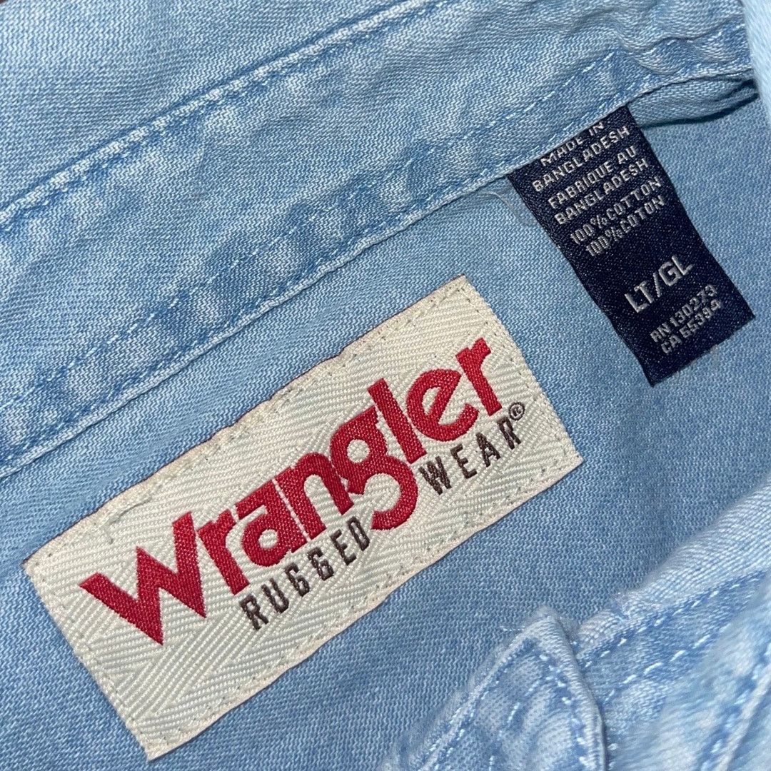 Wrangler Rugged Wear Denim Basic Long Sleeve Shirt L Western Utility Size US L / EU 52-54 / 3 - 3 Thumbnail