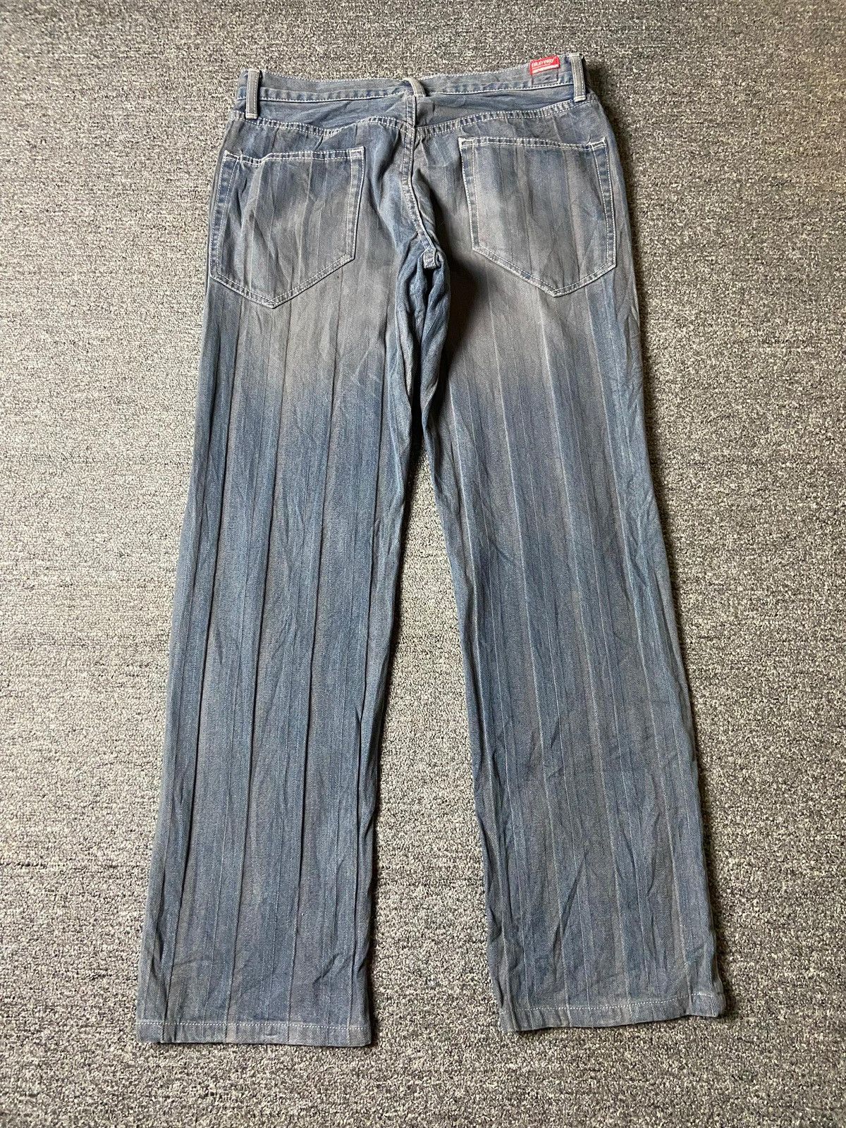 Japanese Brand Blue Way Modern Vintage Crinkled Straight Cut Jeans (165) Size US 33 - 2 Thumbnail