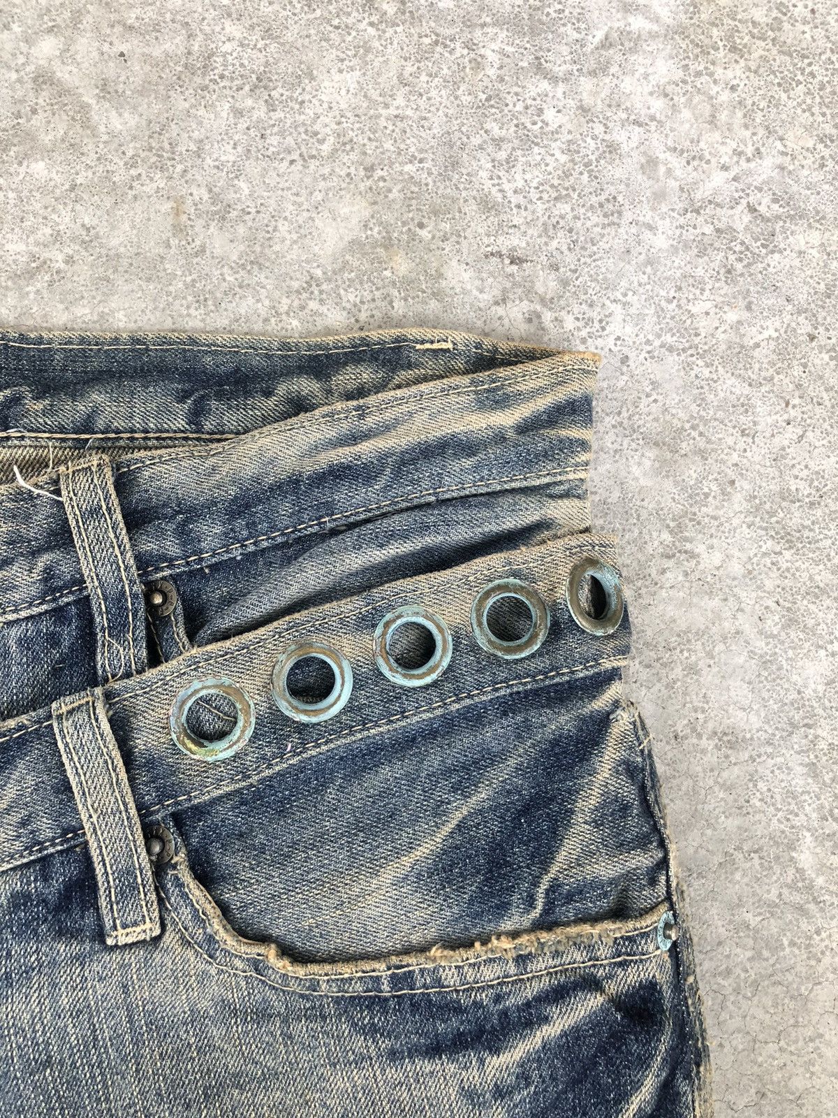 PPFM PPFM Double Waist Distressed Jeans Size US 32 / EU 48 - 9 Thumbnail