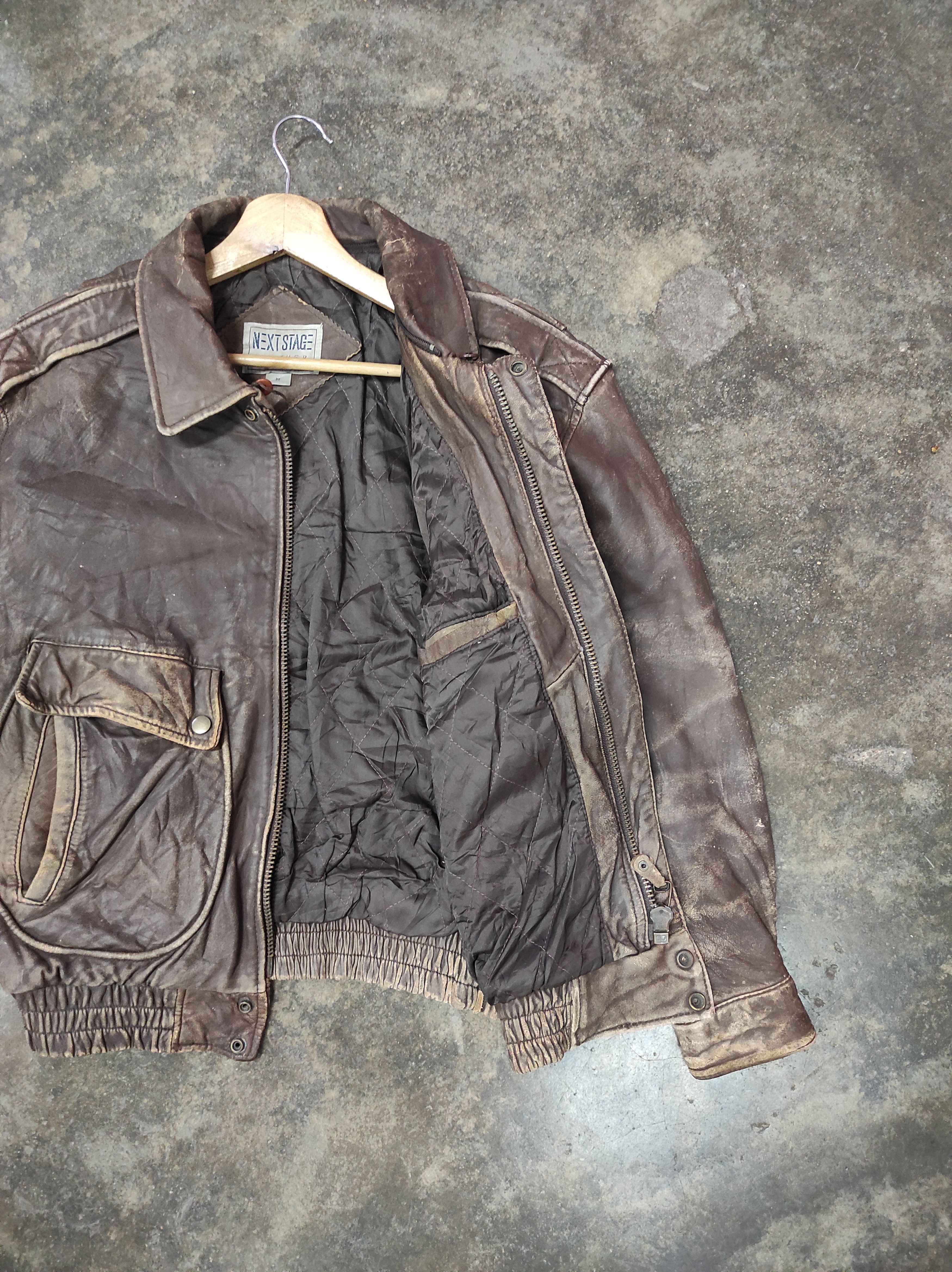 Genuine Leather × Japanese Brand NEXT STAGE LEATHER CRAFT LEATHER BOMBER JACKET Size US M / EU 48-50 / 2 - 2 Thumbnail