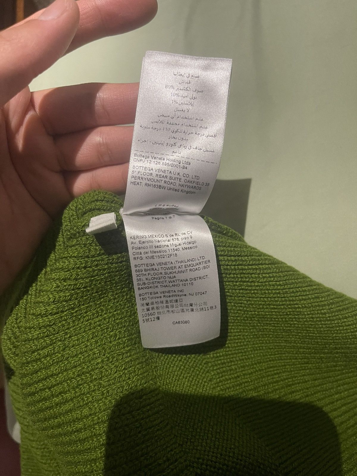 Bottega Veneta Bottega Veneta Ribbed Cashmere Sweater 'Green' Size US L / EU 52-54 / 3 - 9 Thumbnail