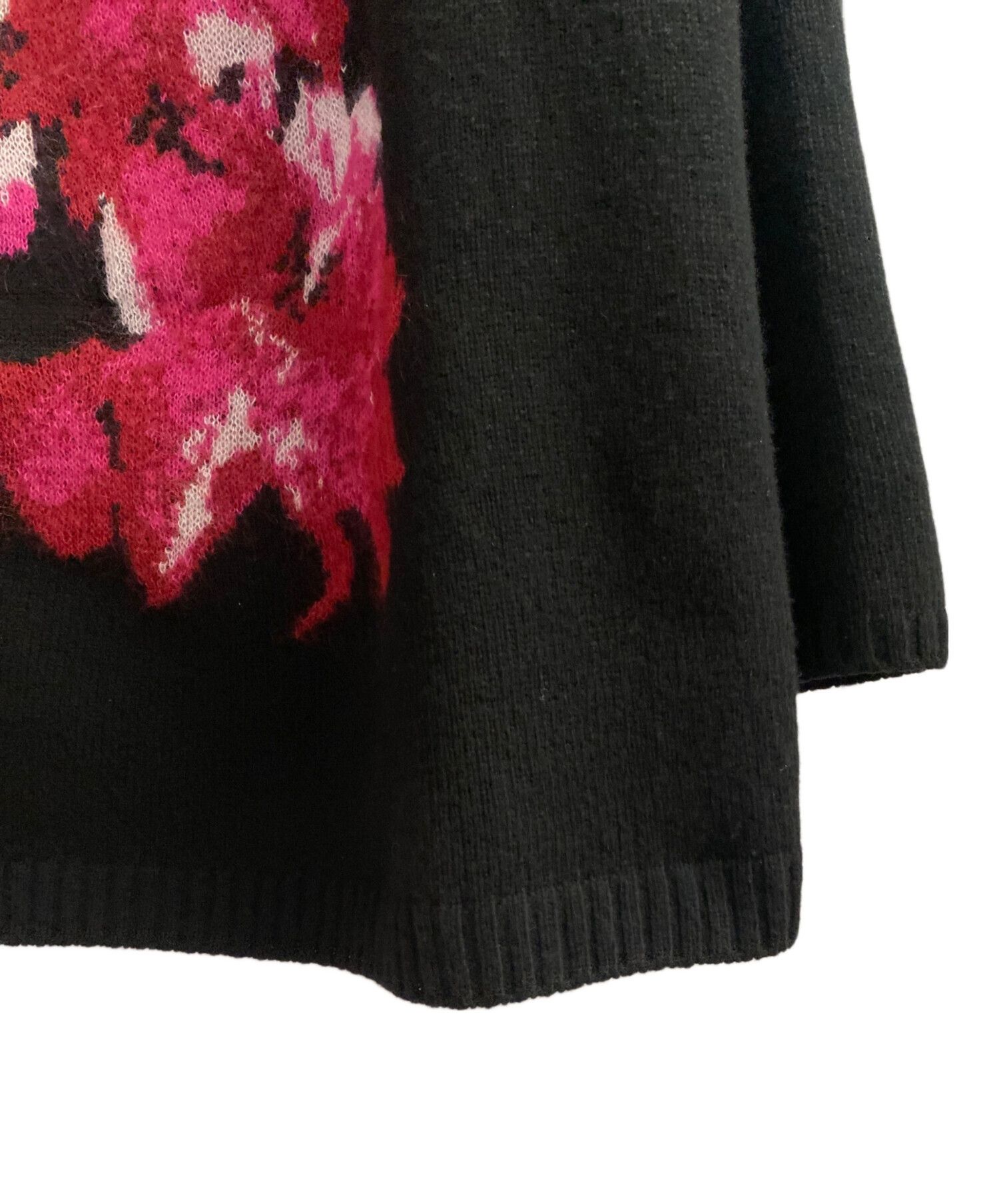 Yohji Yamamoto Yohji Yamamoto Pour Homme Floral Knit Sweater Black 2 Size US M / EU 48-50 / 2 - 7 Thumbnail
