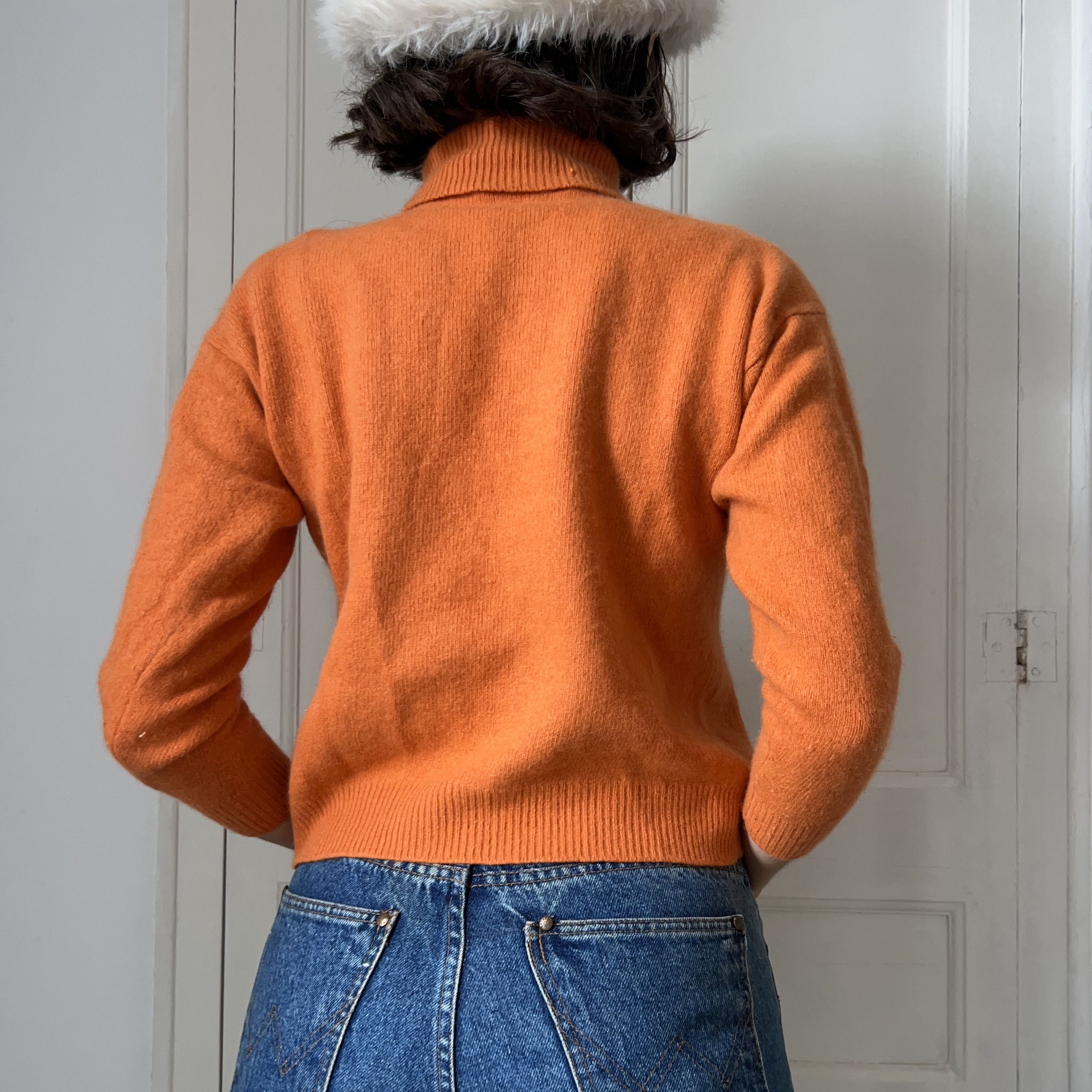 Vintage Vintage 70s Orange Turtleneck Sweater Size S / US 4 / IT 40 - 2 Thumbnail
