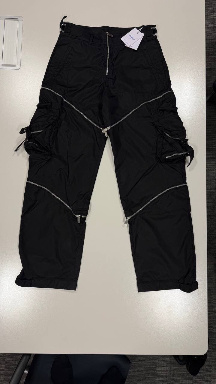 Off-White Off White Black Utility Nylon Zipped Cargo Pants NEW Size US 33 - 1 Thumbnail
