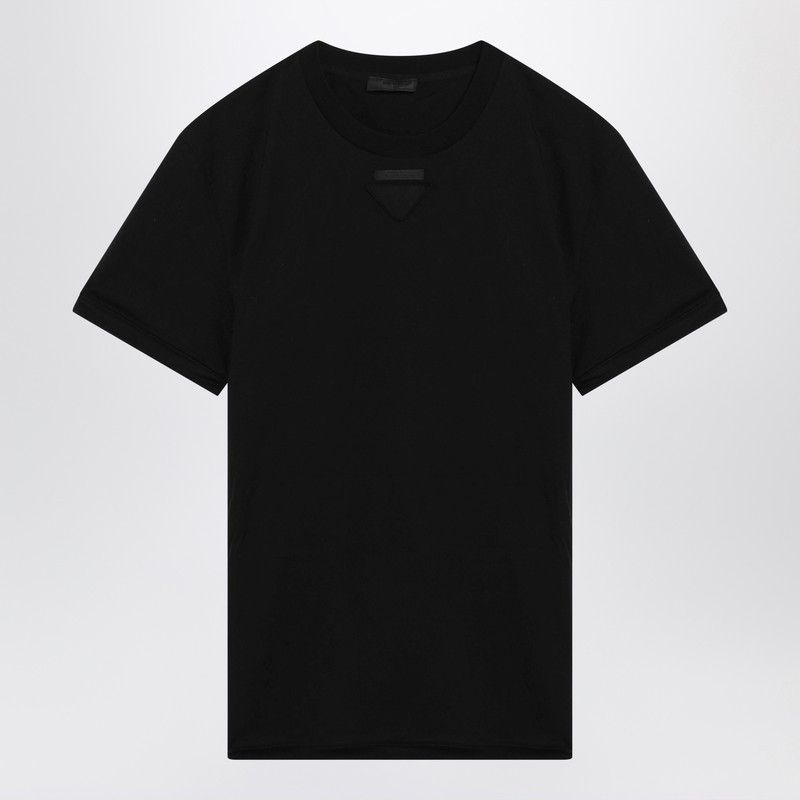Prada Prada Black Cotton T-Shirt Size US L / EU 52-54 / 3 - 1 Thumbnail