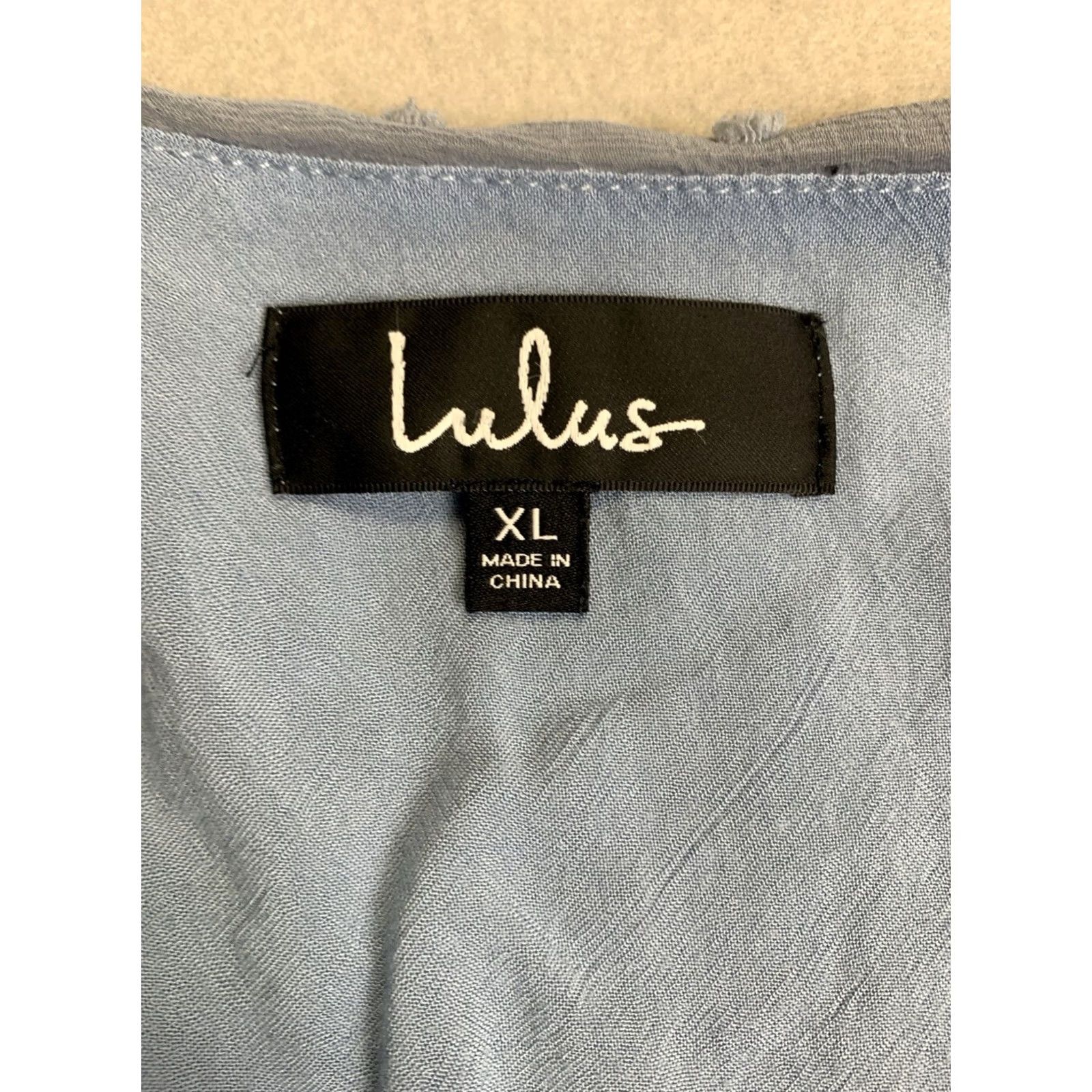 Lulus Lulus Poetic Love Dusty Blue Swiss Dot Long Sleeve Pleated Mini Dress XL Size Women Violet/Blue Pattern Polka Dot Size XL / US 12-14 / IT 48-50 - 4 Thumbnail