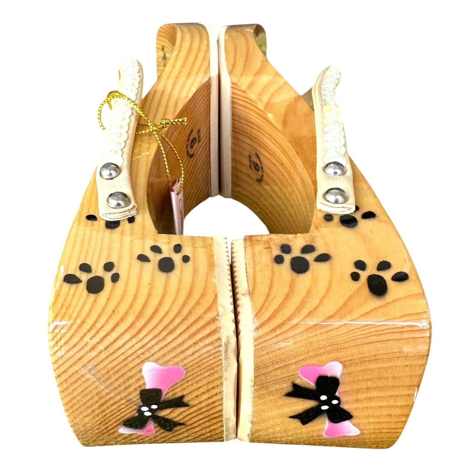 Other Woodies Yorkie Sandals Size 6 Heels Paw Print Throngs Long H Size US 6 / IT 36 - 8 Thumbnail