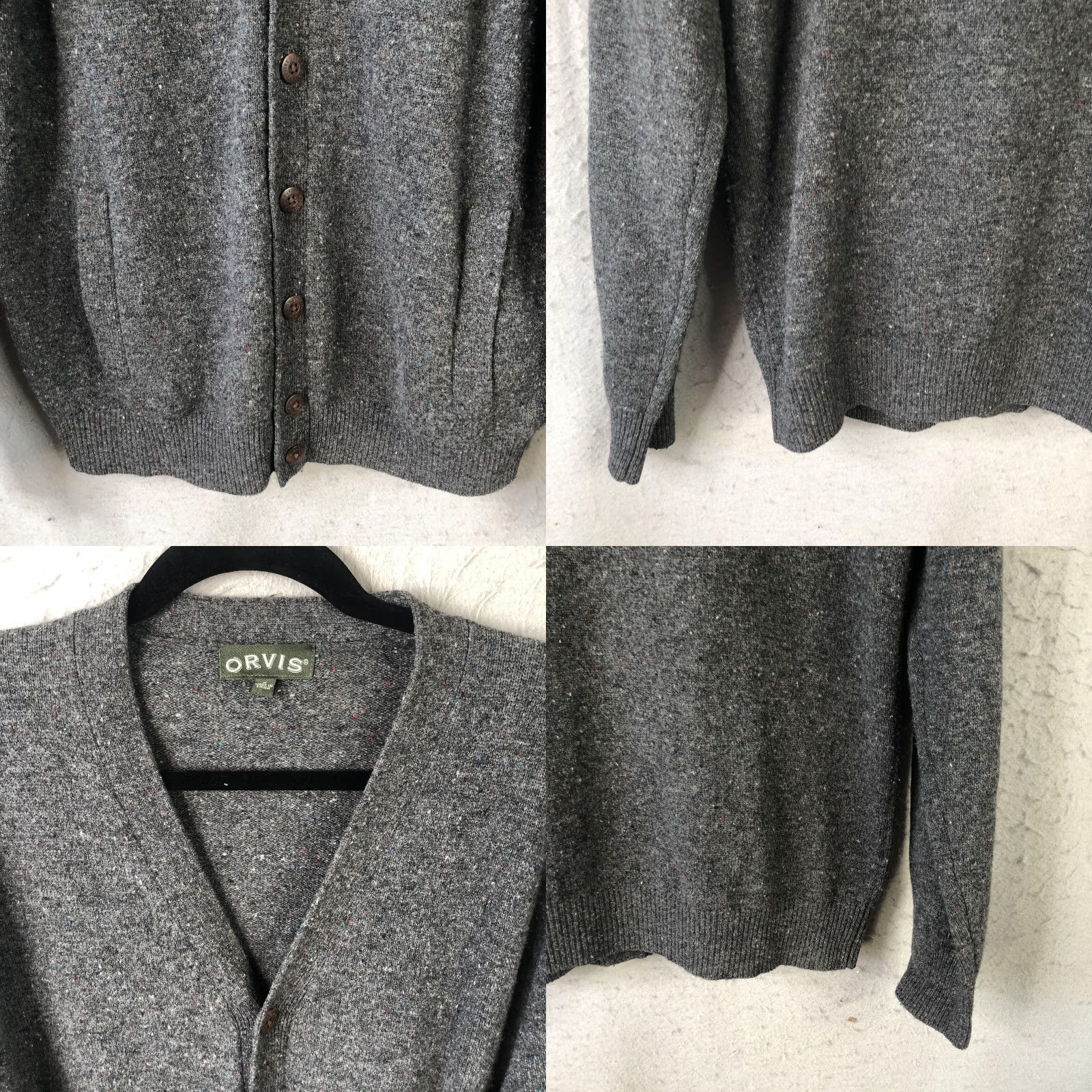 Orvis Orvis Cardigan Sweater Mens Medium Gray 100% Wool V-Neck Pockets Button Front Knit Lightweight Casual Fall Winter Vintage No Size US M / EU 48-50 / 2 - 9 Thumbnail