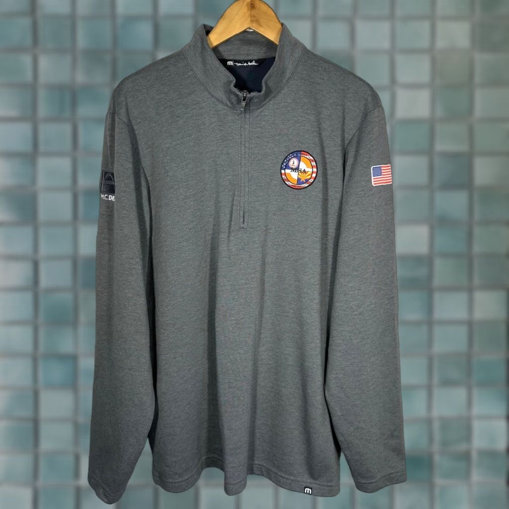 TravisMathew TravisMathew Mens Quarter Zip Pullover Gray MSA M.C. Dean Logo Large Size US L / EU 52-54 / 3 - 1 Thumbnail
