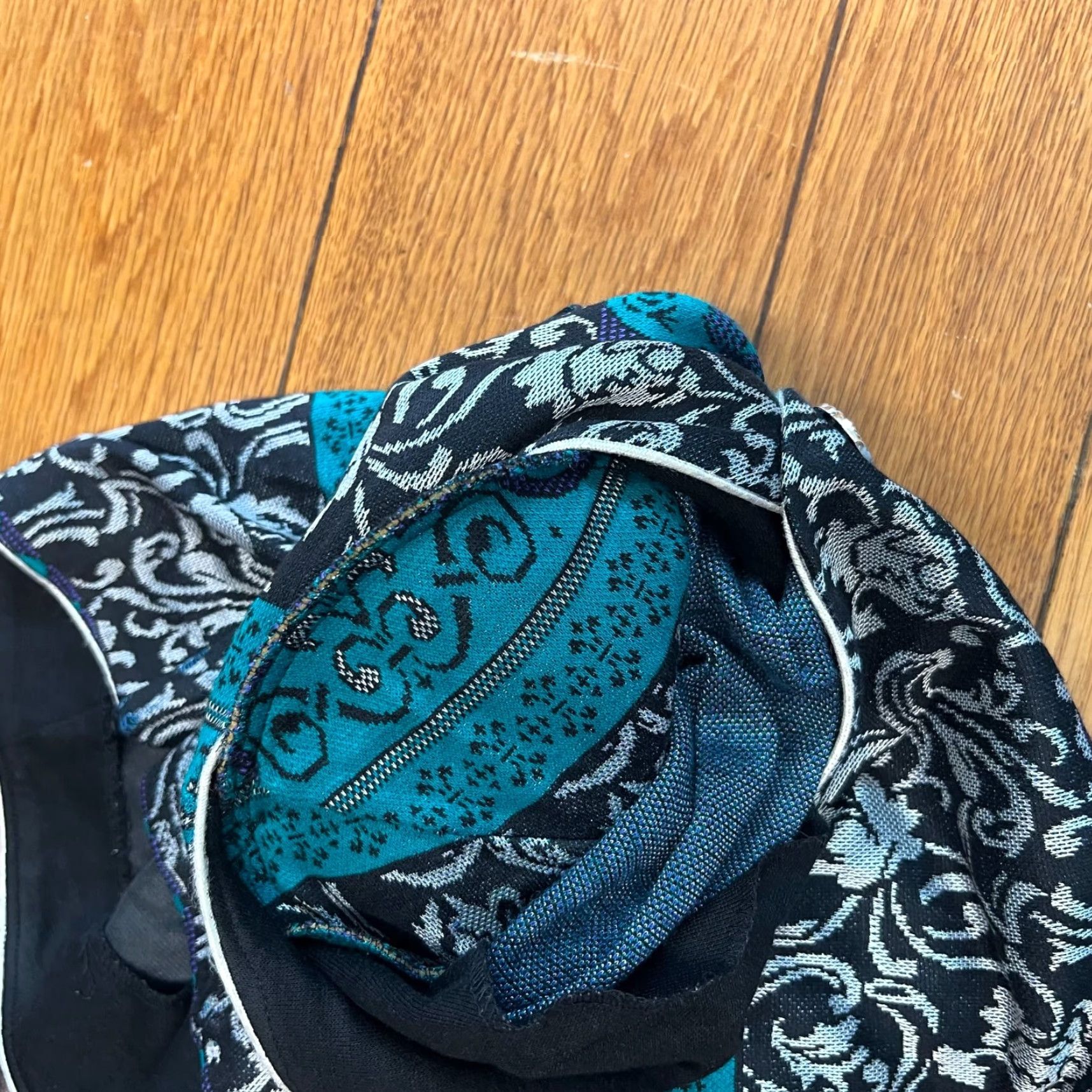 Altea VINTAGE Lady Carol Floral Boho Cardigan Sweater Womens Plus Size XXL Teal Blue Long Sleeve V-Neck Bell Sleeve Size XXL / US 16-18 / IT 52-54 - 7 Thumbnail