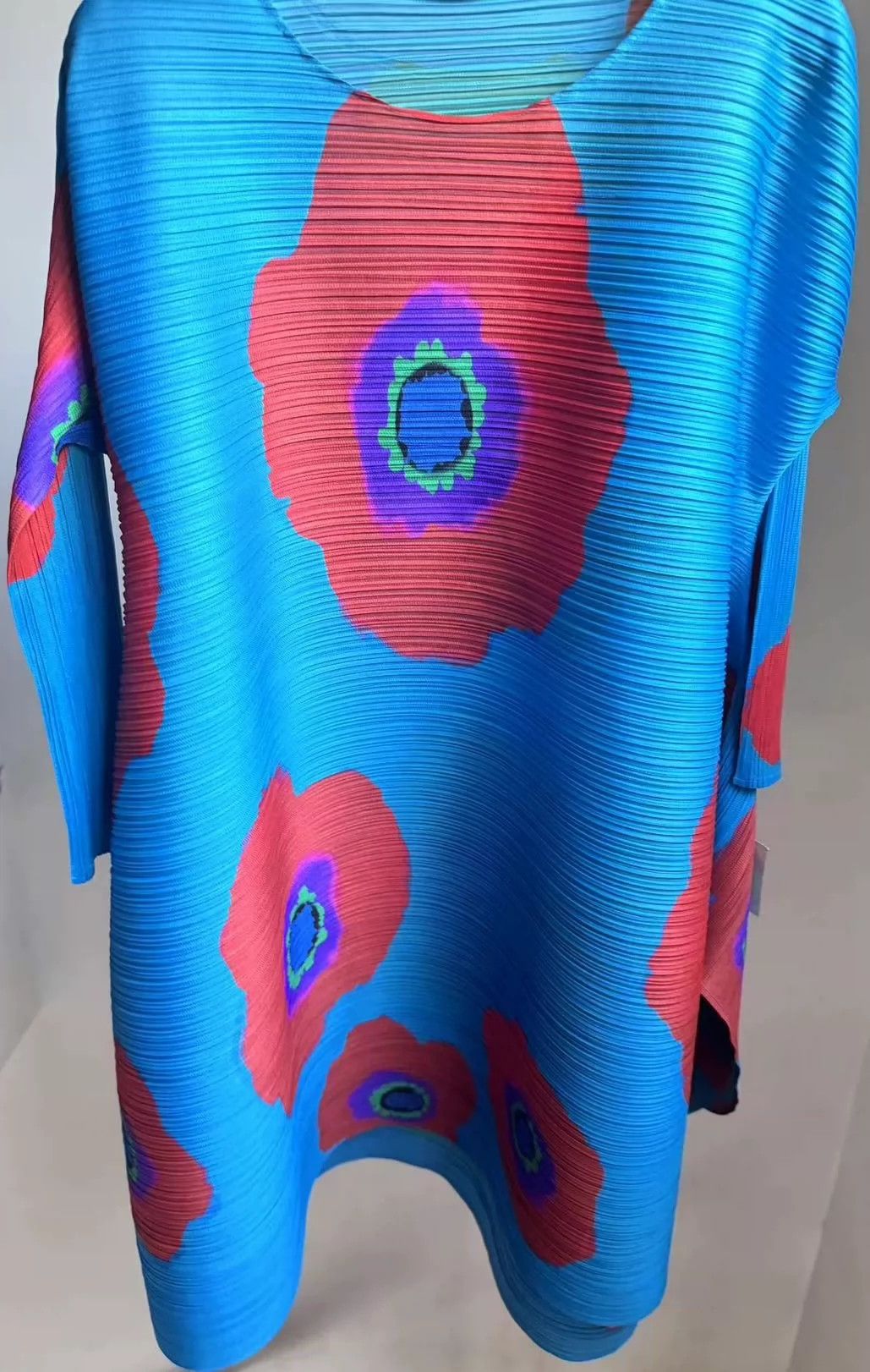 Issey Miyake issey miyake Blue Sunflower Dress Size US 35 - 1 Thumbnail