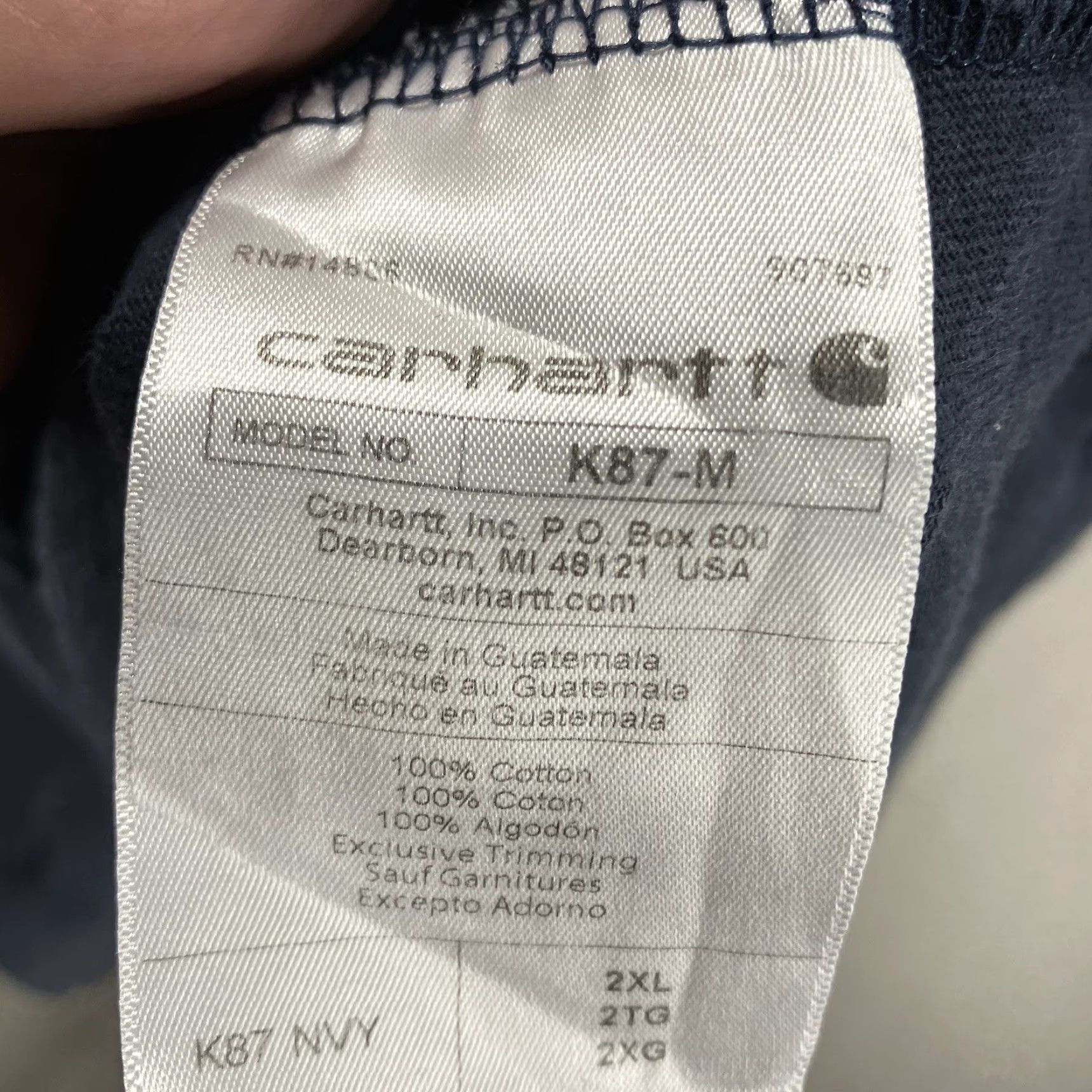 Carhartt Carhartt Men Navy 2XL T-Shirt Short Sleeve All Cotton Loose Fit Crew Neck Logo Pockets Heavyweight Size US XXL / EU 58 / 5 - 6 Thumbnail