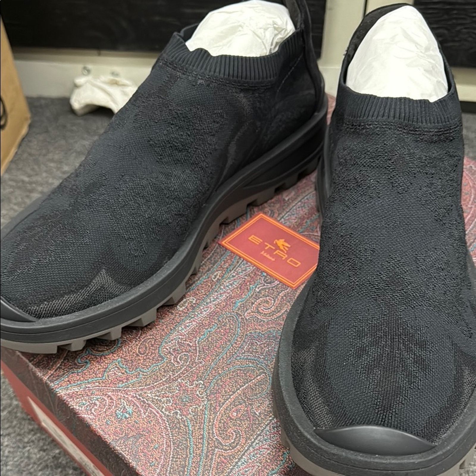 Etro NWT Etro Black Men's Slip-On Shoes Size 11.5 EU 44 Size US 11.5 / EU 44-45 - 3 Thumbnail