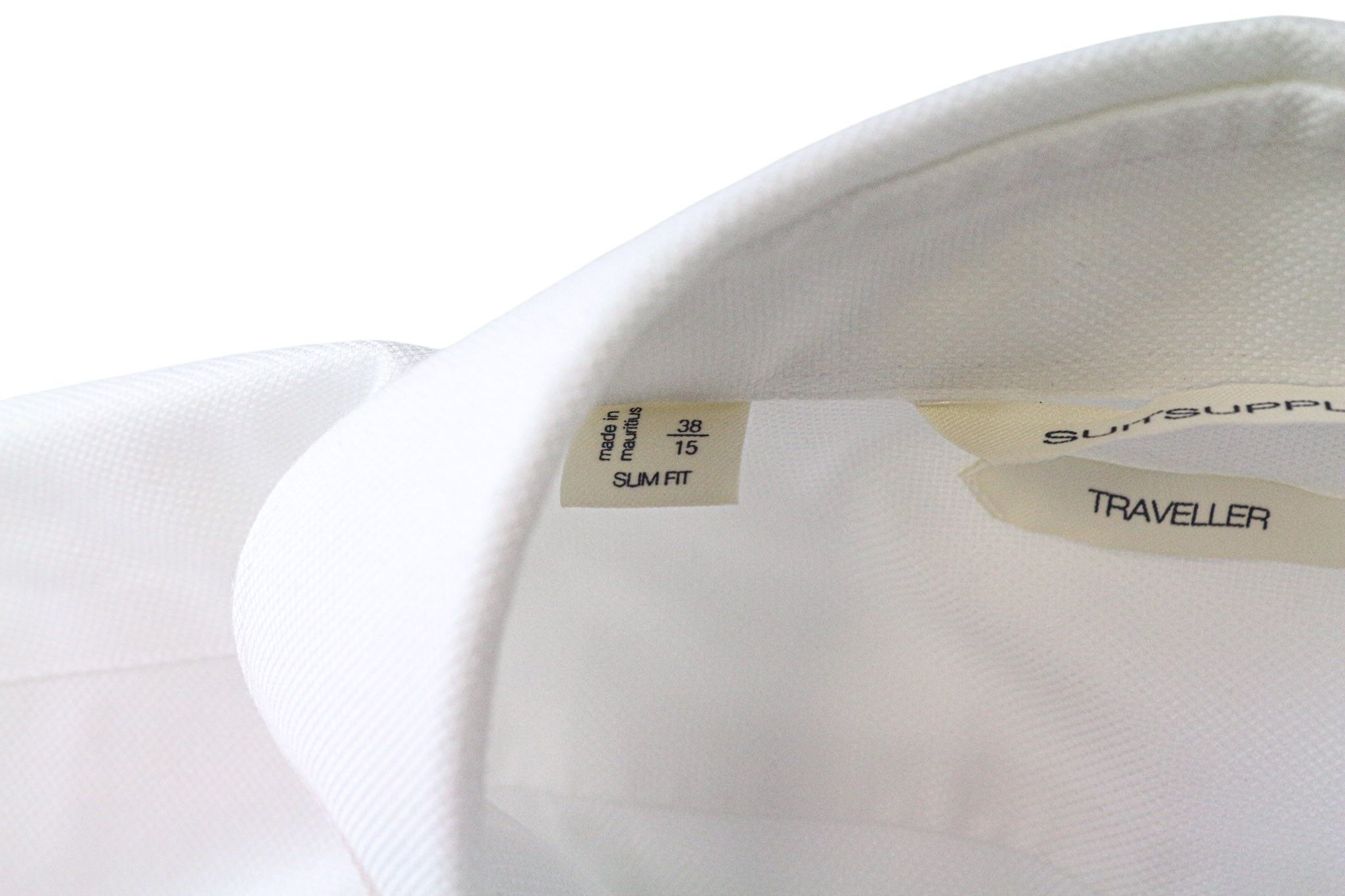 Suitsupply TRAVELLER 38/15 Slim Cotton White Long Sleeve Shirt 79481 Size US M / EU 48-50 / 2 - 5 Thumbnail