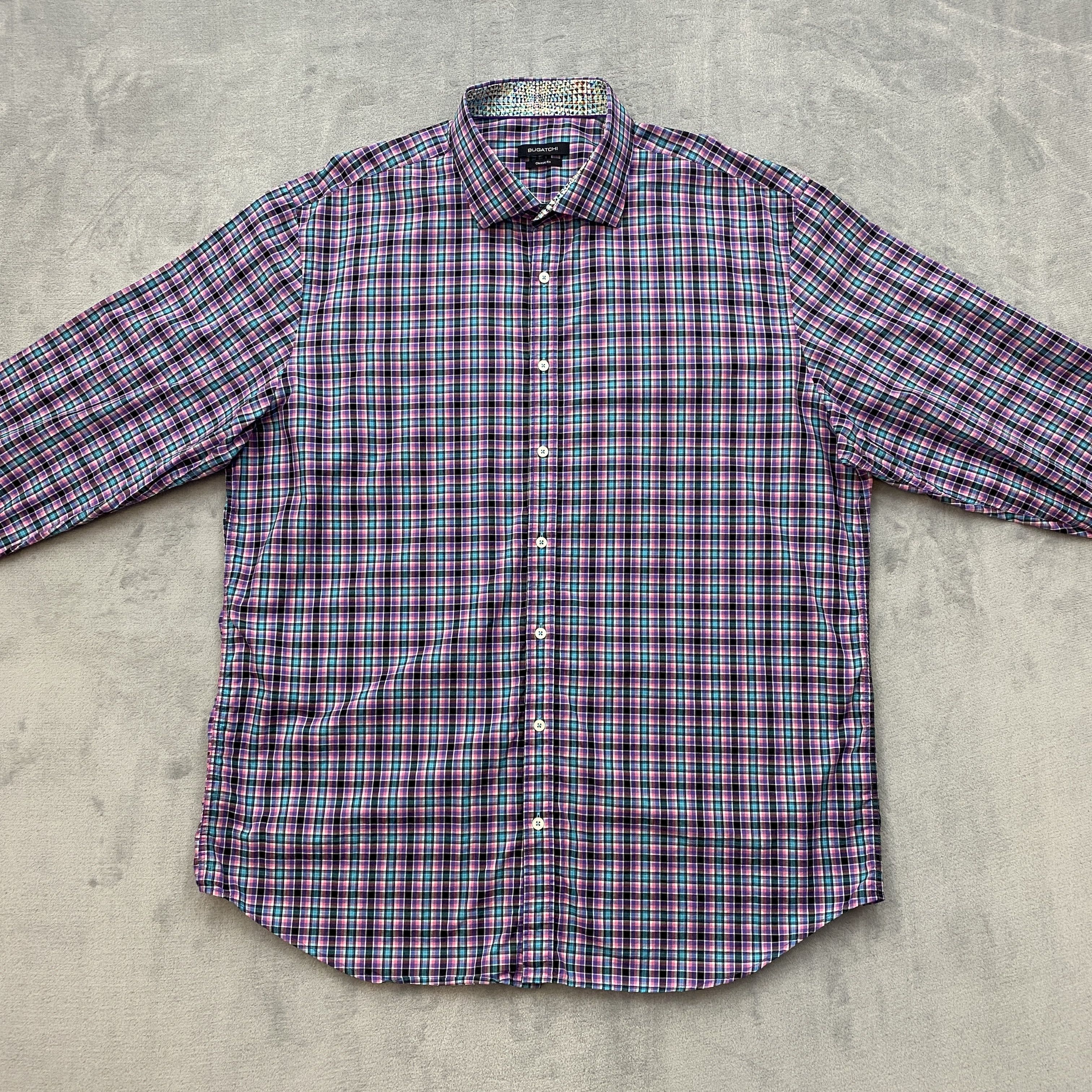 BUGATCHI Men 3XL Classic Fit Colorful Flip-Cuff Pocket Long Sleeve Size US XXL / EU 58 / 5 - 1 Thumbnail