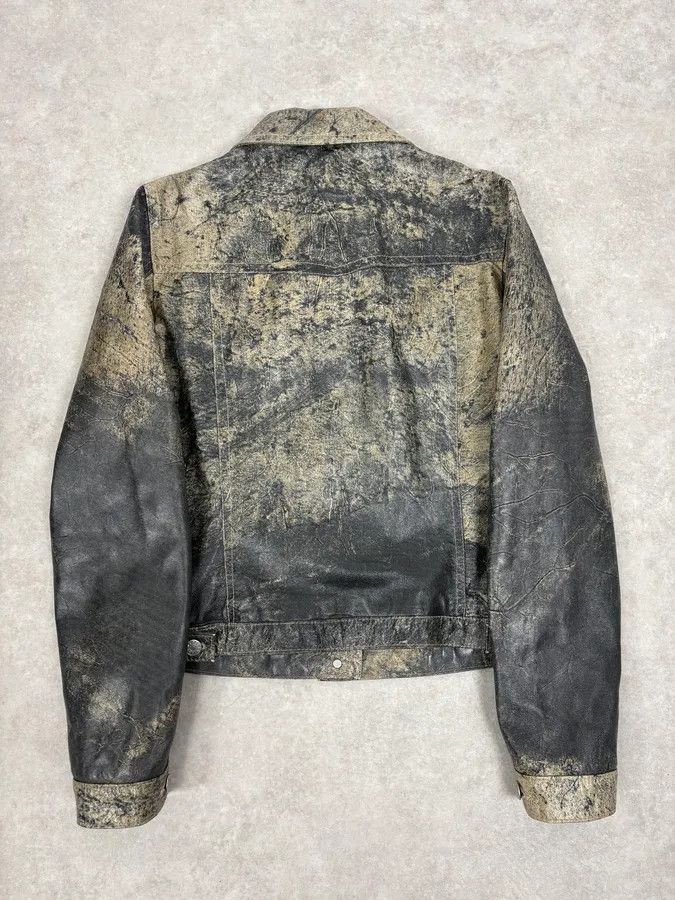 Vintage 2000s Archive Eroded Marble Effect Leather Jacket Size US S / EU 44-46 / 1 - 6 Thumbnail