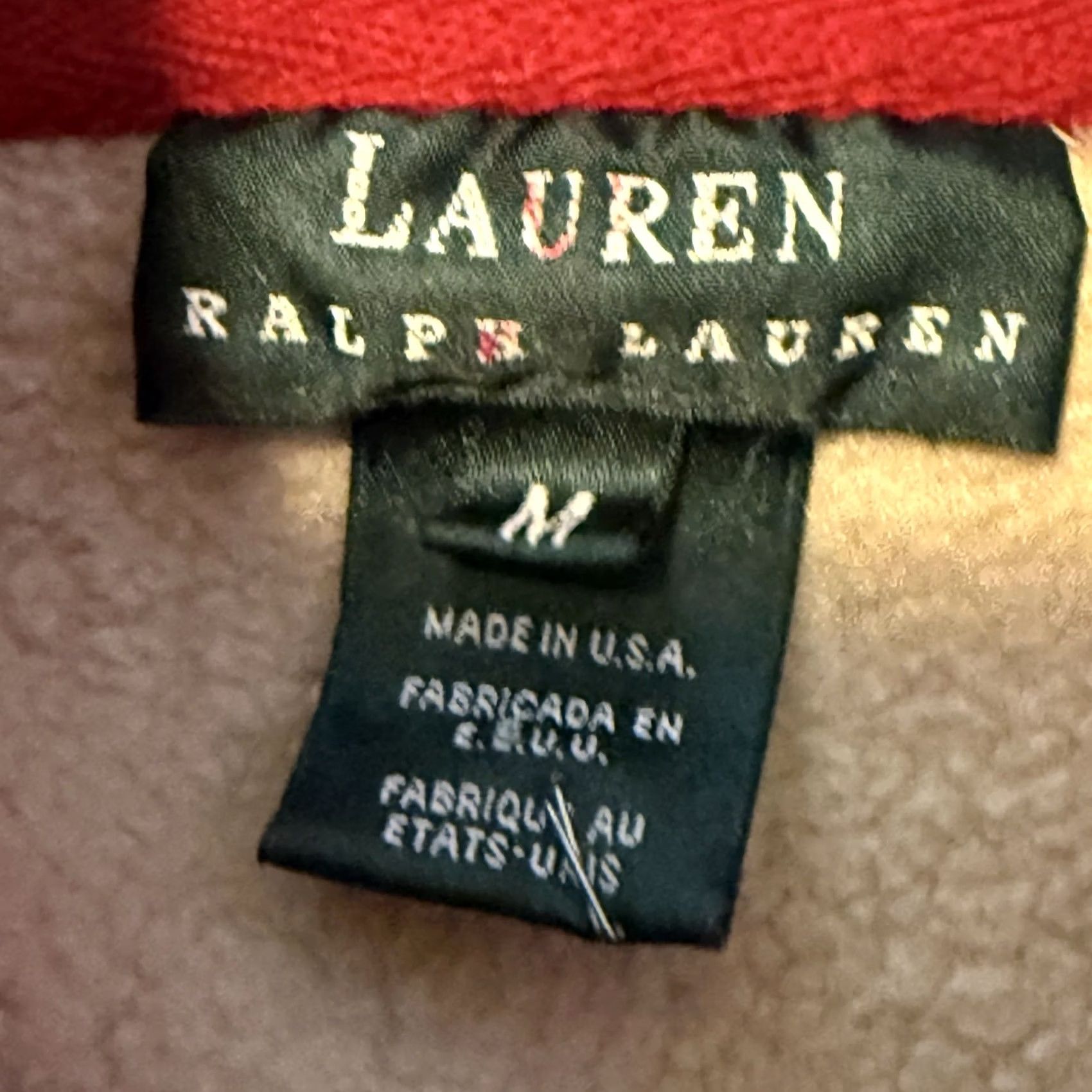 Ralph Lauren Lauren Ralph Lauren Women Medium Black Beige 1/4 Zip Fleece Pullover USA Size M / US 6-8 / IT 42-44 - 2 Thumbnail