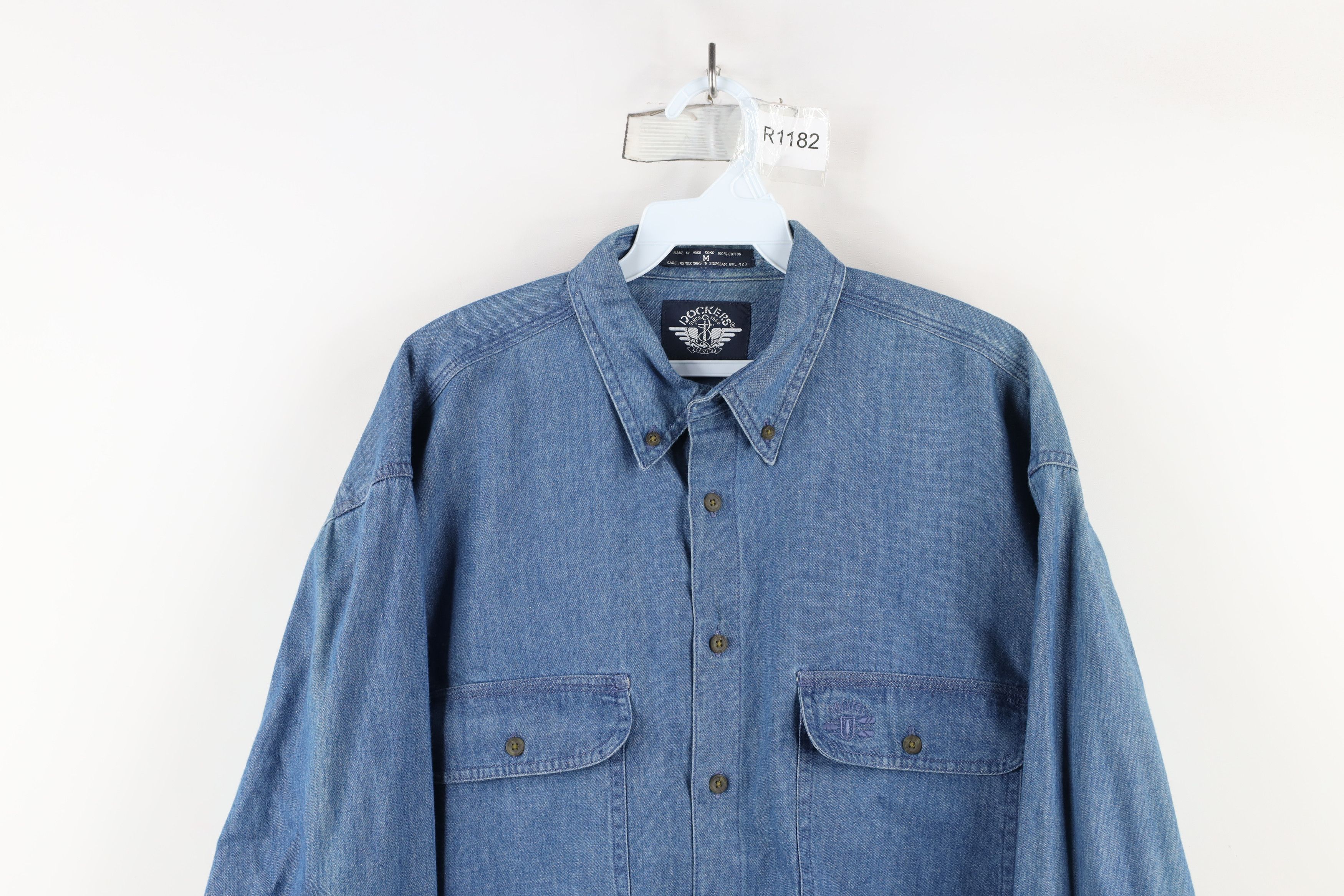 Vintage Vintage 90s Streetwear Fit Denim Jean Button Down Shirt Size US M / EU 48-50 / 2 - 2 Thumbnail