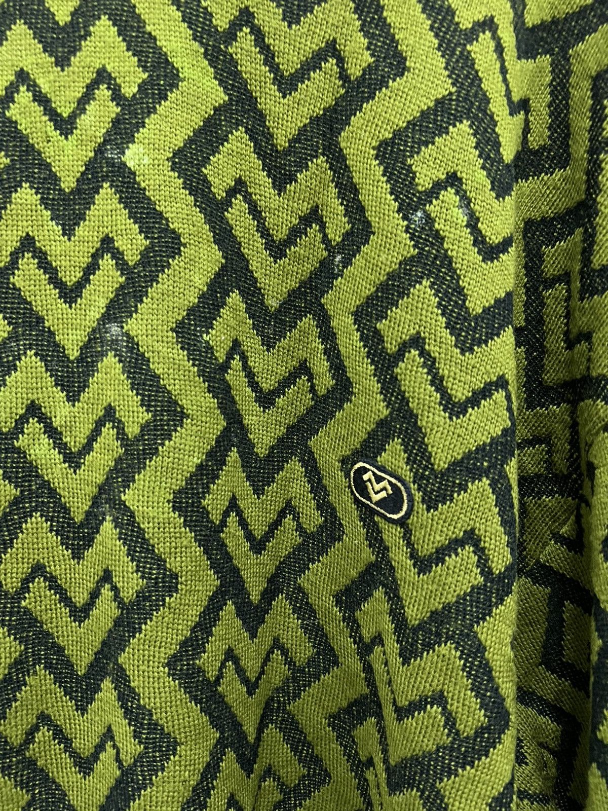 Mario Valentino MARIO VALENTINO Retro Geometric Oversized Knit Pullover Size US L / EU 52-54 / 3 - 4 Thumbnail