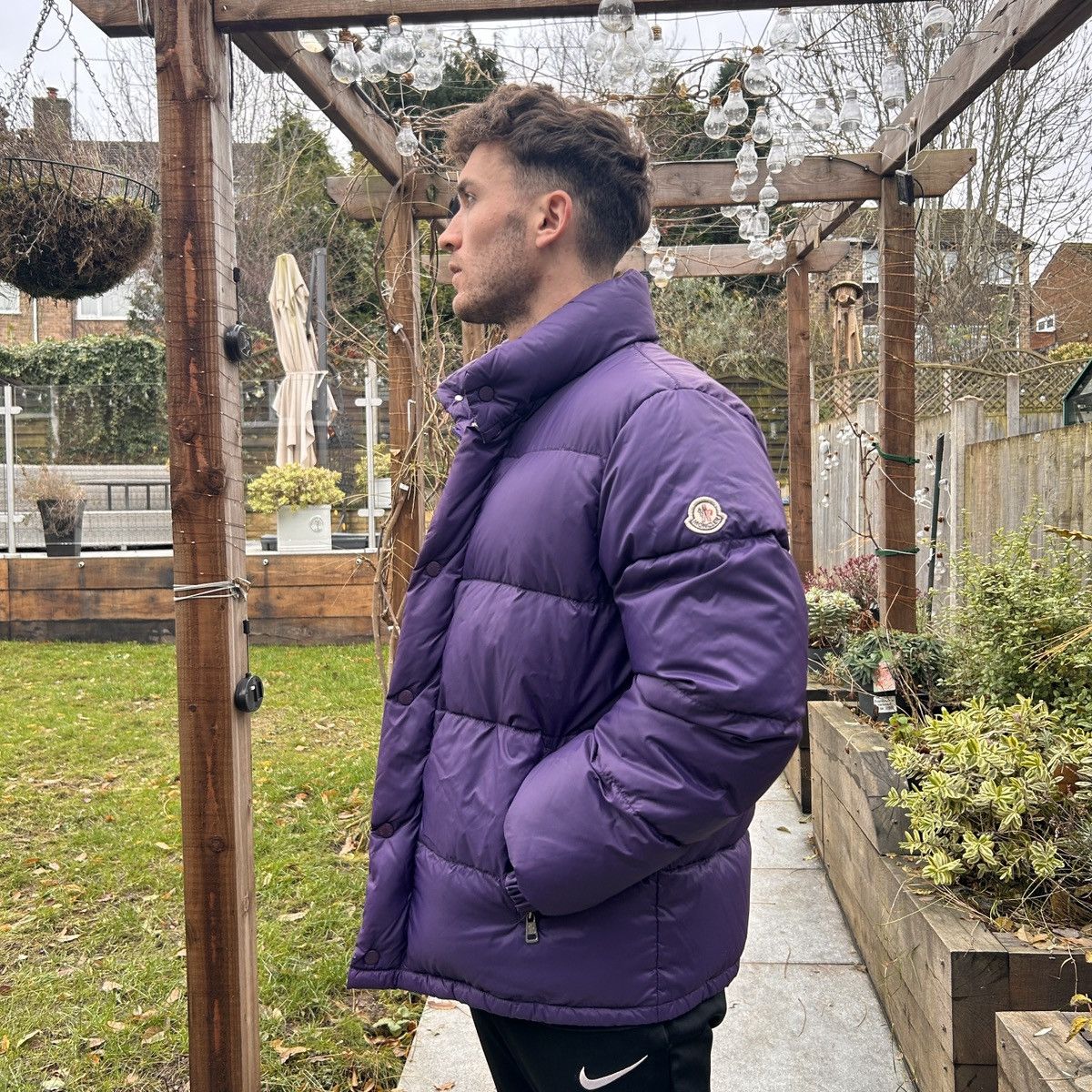 image of Purple Moncler Puffer Jacket Size 2, Men's