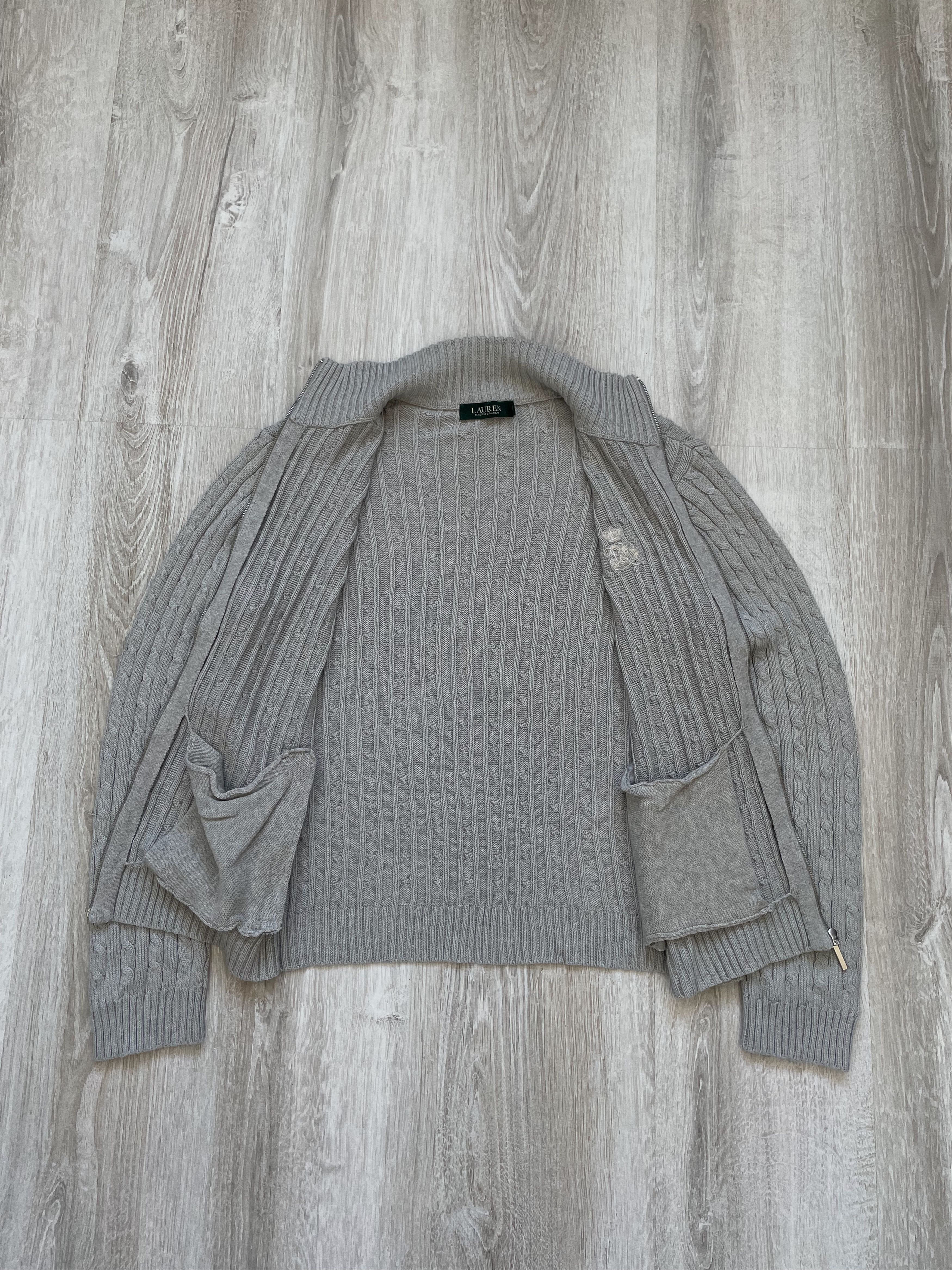 Lauren Ralph Lauren Lauren Ralph Lauren Cable Knit Zip Sweater Size L / US 10 / IT 46 - 2 Thumbnail