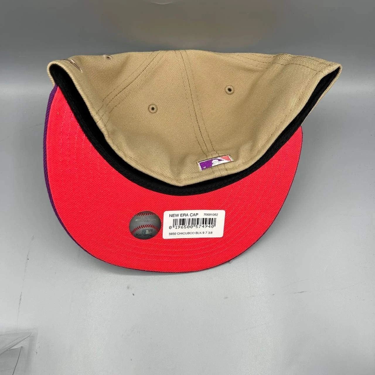 New Era Chicago Cubs Hat Men 7 3/8 Beige Purple MLB Fitted Cap New Size ONE SIZE - 3 Thumbnail