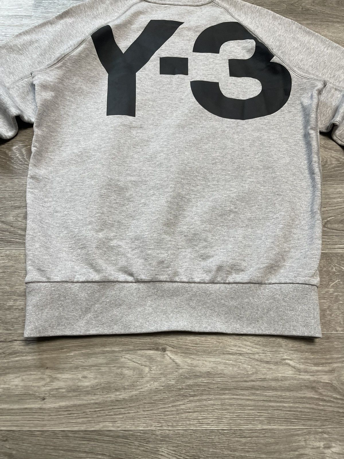 Yohji Yamamoto Yohji Yamamoto x Adidas Y-3 Big Logo Gray Sweatshirt Size US M / EU 48-50 / 2 - 17 Thumbnail