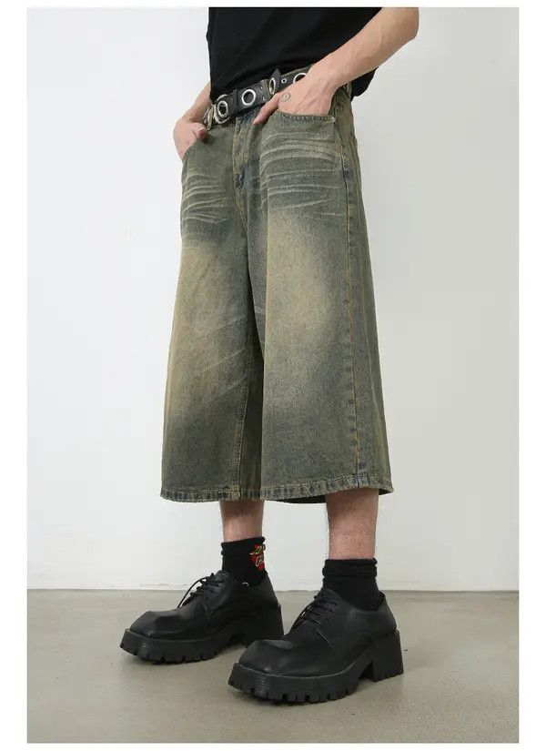 Japanese Brand Maya Vintage wide-leg washed loose versatile denim shorts Size US 32 / EU 48 - 3 Thumbnail