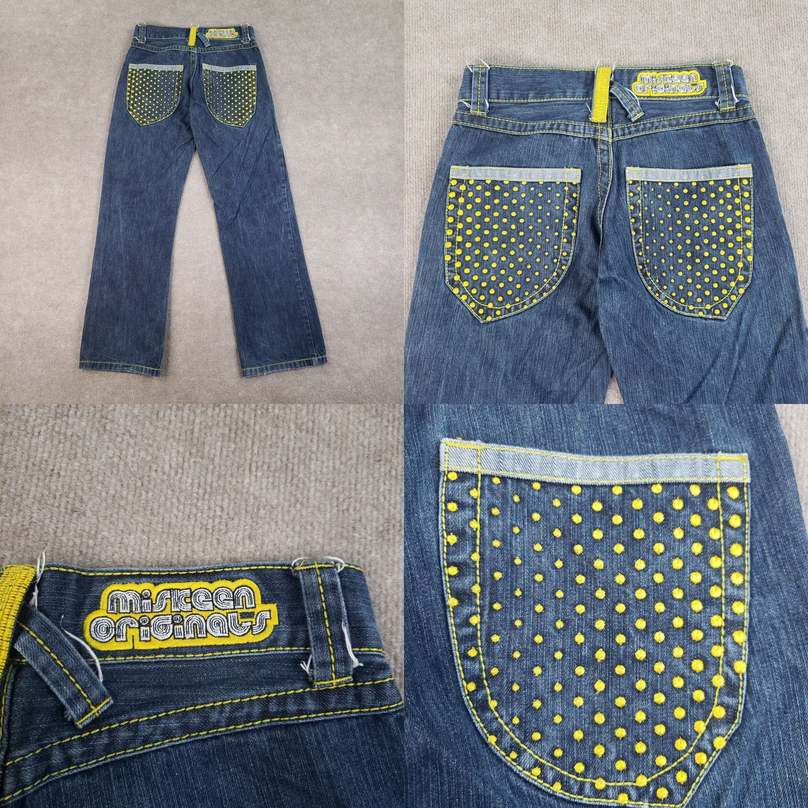 Denime VINTAGE Miskeen Jeans Men 29x31 Denim Blue 90s Grunge Embroidered Pockets Relaxed Straight Jeans Mens Regular Size 29 Size US 29 - 9 Thumbnail